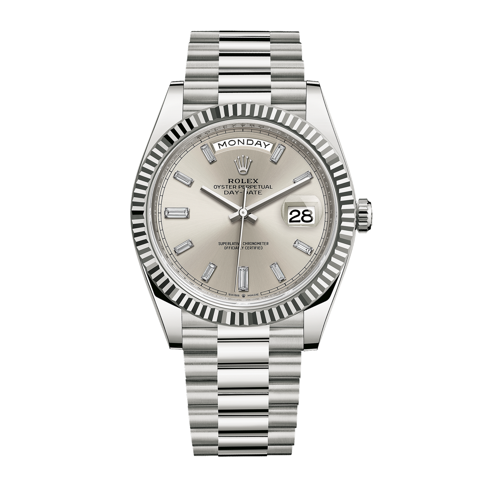 870dde25b98fa0c48904a44192d07ec4.png Day-Date White Gold Silver Dial 40mm - Image 1