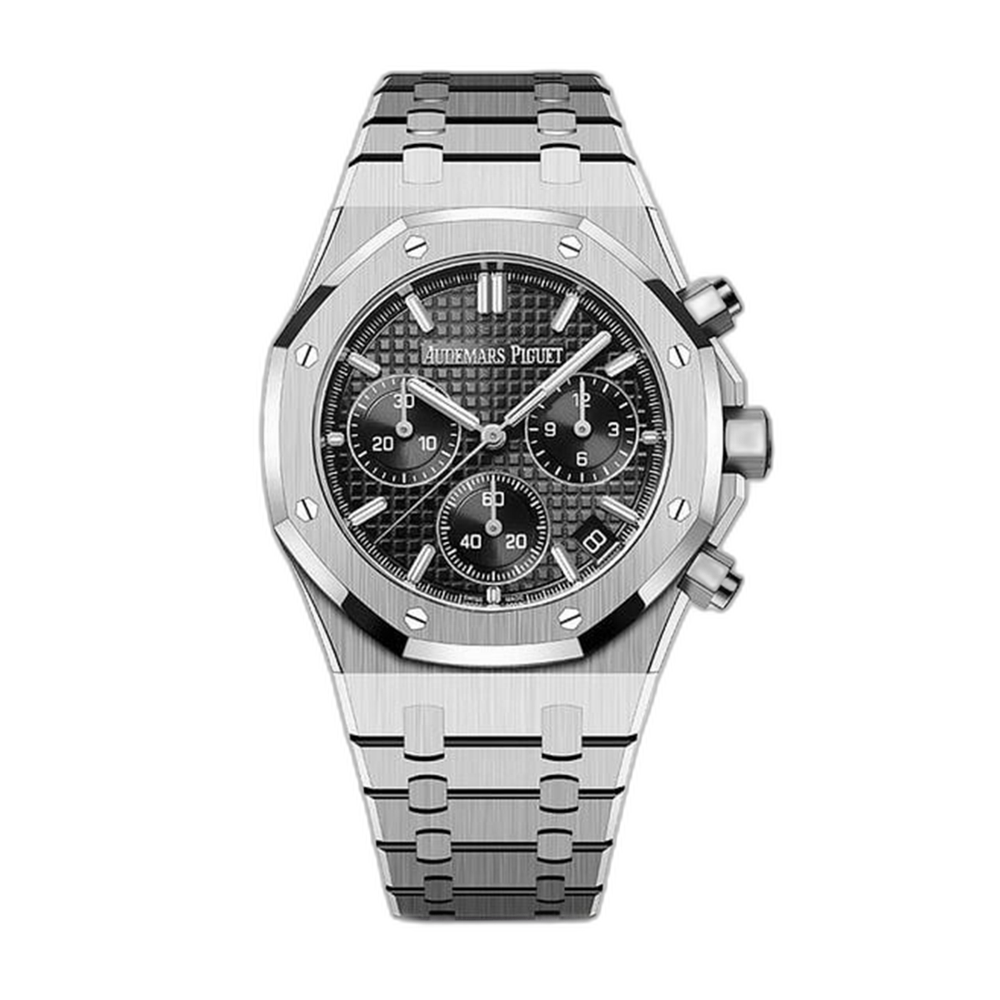 89bfe9eb53756358bc06d826fc211d1a.png Royal Oak Selfwinding Chronograph "50th Anniversary" Steel Black Dial 41mm - Image 1