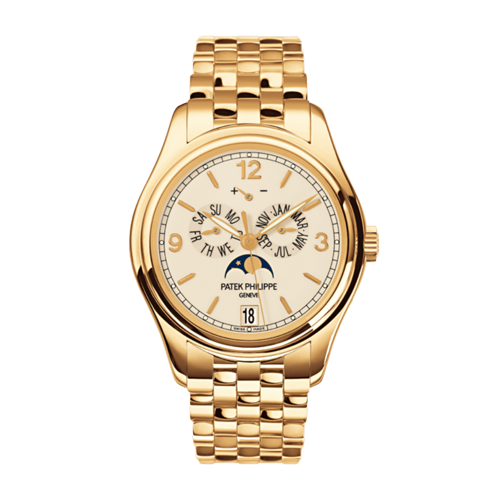 8a0268910cd81ebdd89c16ffcb9ee1e5.png Annual Calendar Yellow Gold Cream Dial 39mm - Image 1