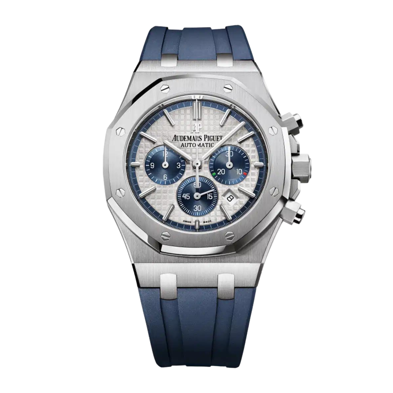 8c1a2a37f0b8a05525d584396094fc6a.png Royal Oak Chronograph Steel Silver Dial 41mm - Image 1