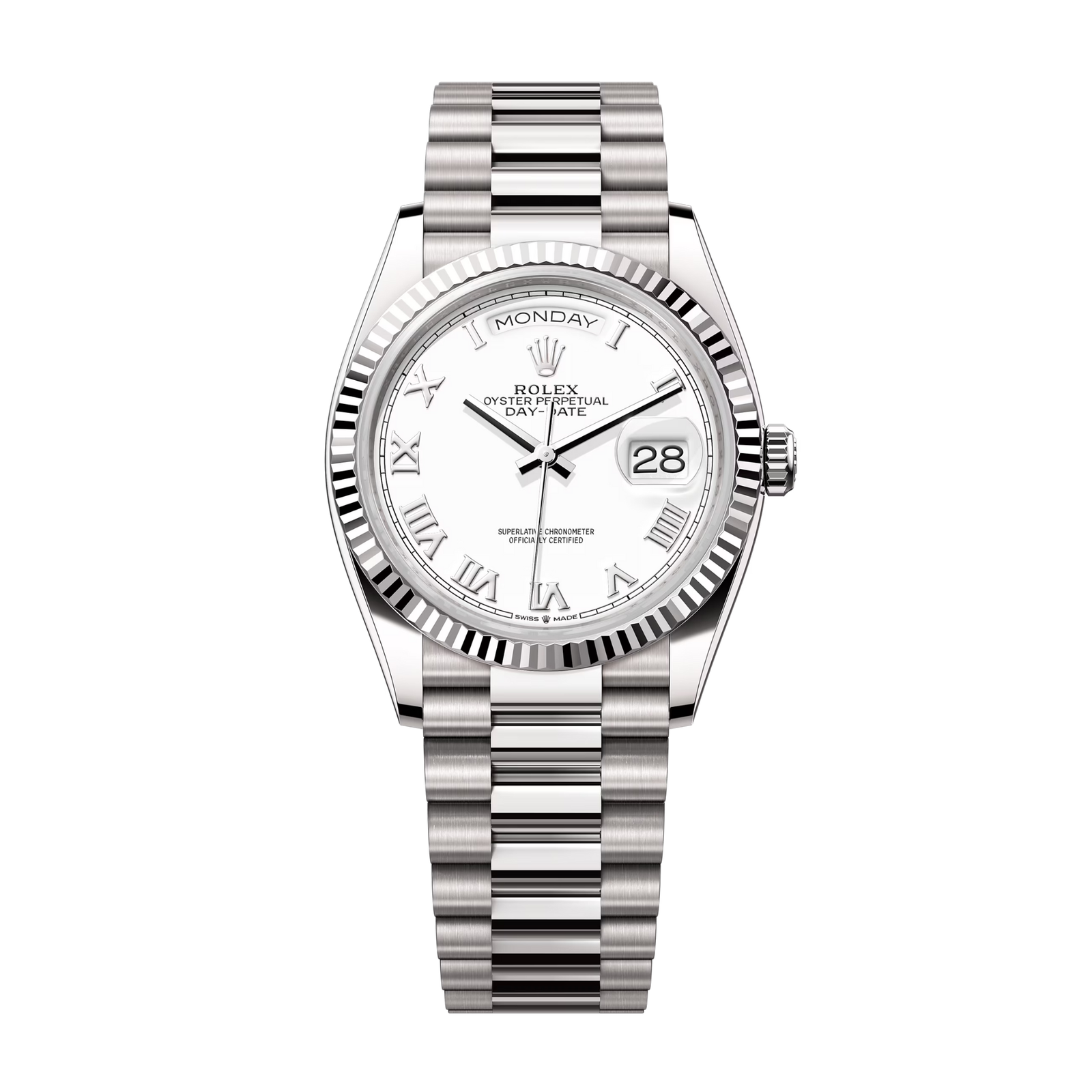 8d45c7e1bb2fe32b01bfc770861dc155.png Day-Date White Gold White Dial 36mm - Image 1