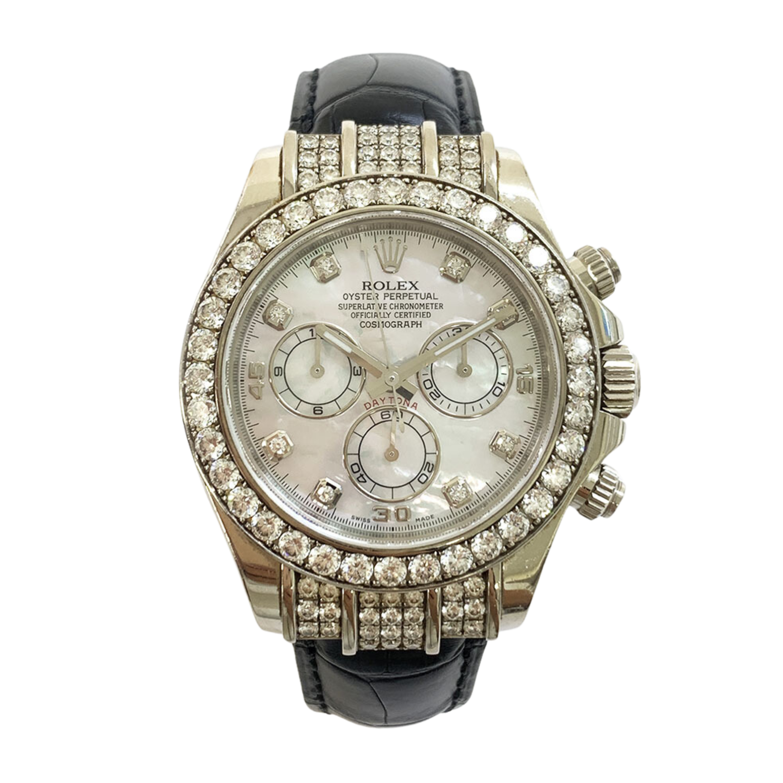 8f55758085d7e583baed9b47a8614467.png Daytona White Gold Diamond Mother of Pearl Dial 40mm - Image 1