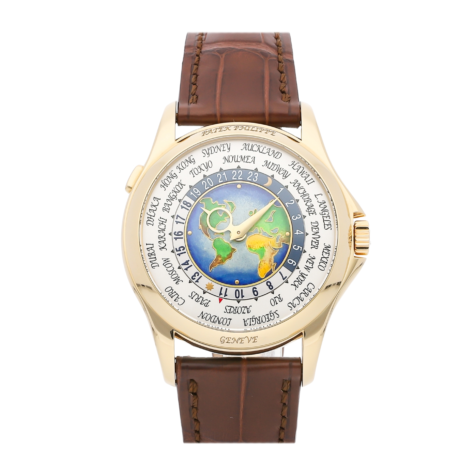 8f9d8a80d5b118d2bdd0ec96dc65cad6.png World Time Yellow Gold Cloisonne Enamel Dial 39mm - Image 1