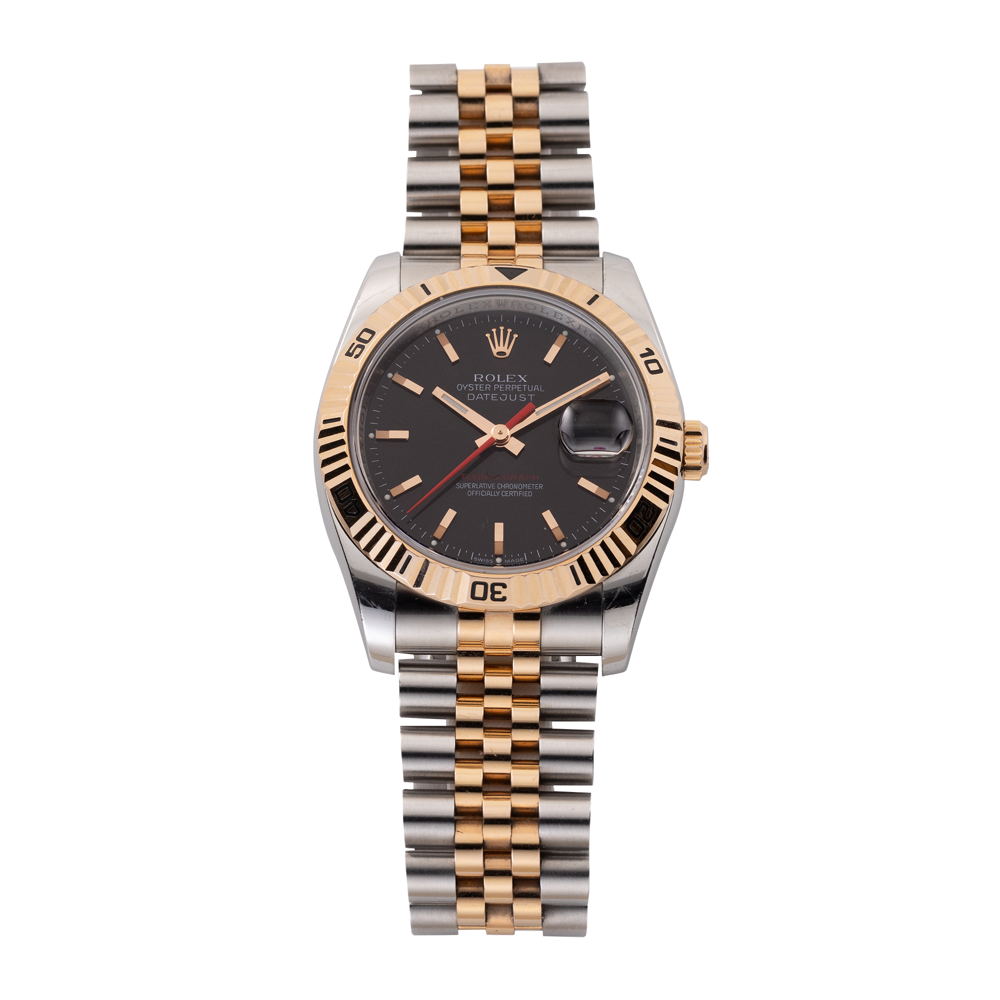 91a0129b8b2e099af7967a77aa45b991.webp Datejust "Thunderbird" Rose Gold & Steel Black Dial 36mm - Image 1