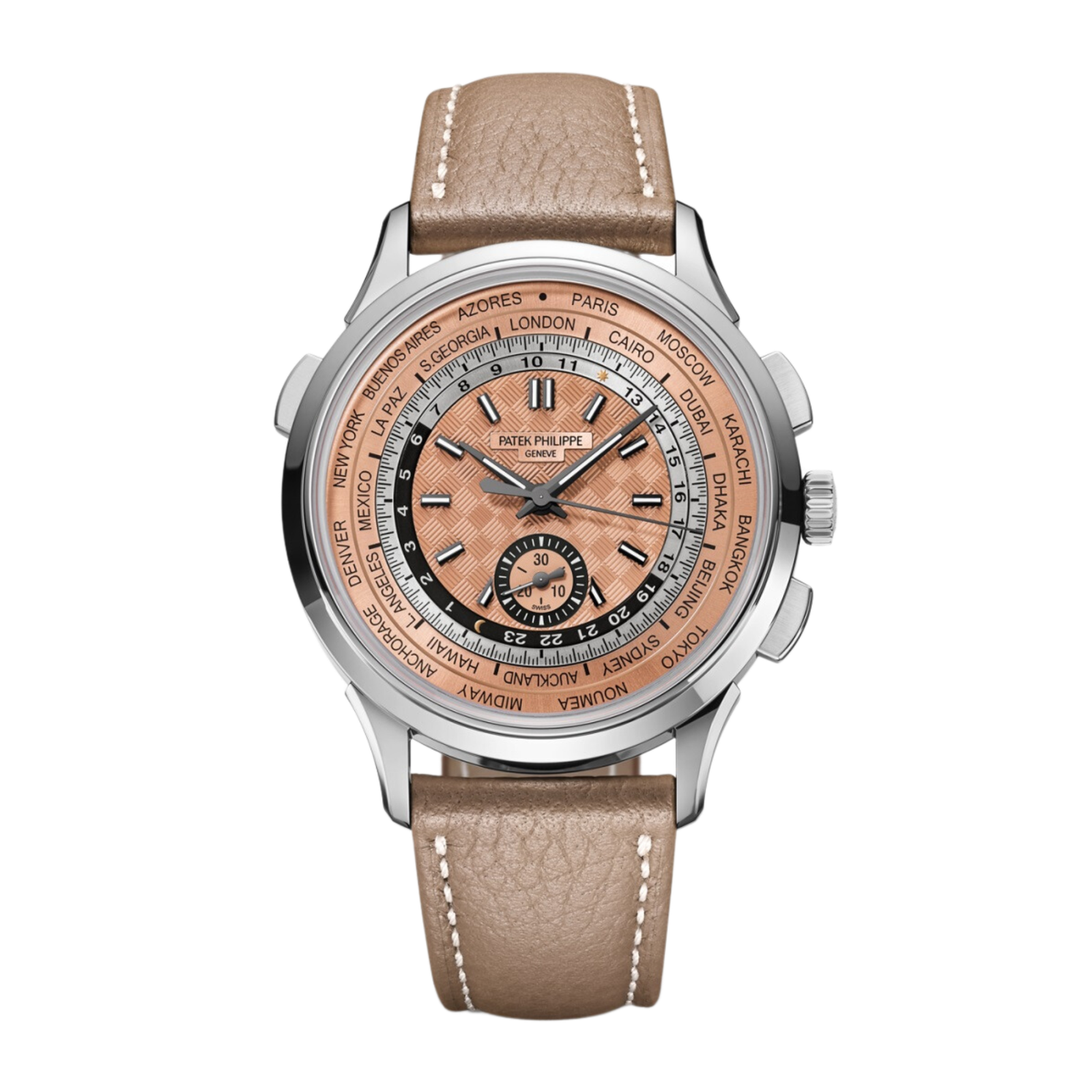 92549cd58225b48a30c0118067ae1c4a.png Complications World Time Chronograph Steel Salmon Dial 41mm - Image 1