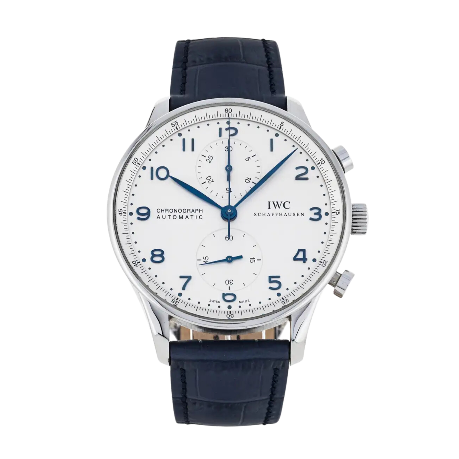 926c66a88585e7c7525e3b0593a637e1.png Portugieser Chronograph Steel Silver Dial 40mm - Image 1