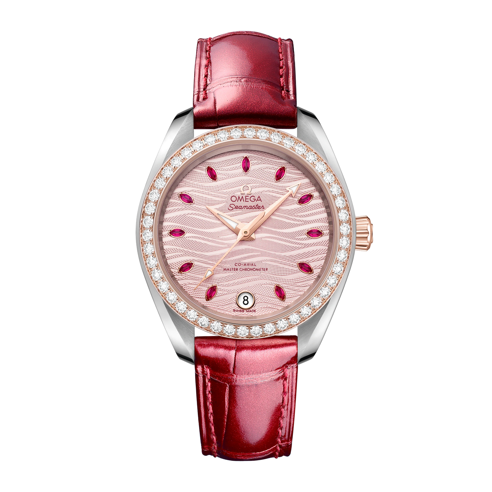 96d628332e7b87dd8576975d7adda6b1.png Aqua Terra Rose Gold & Steel Diamond Pink Dial 34mm - Image 1
