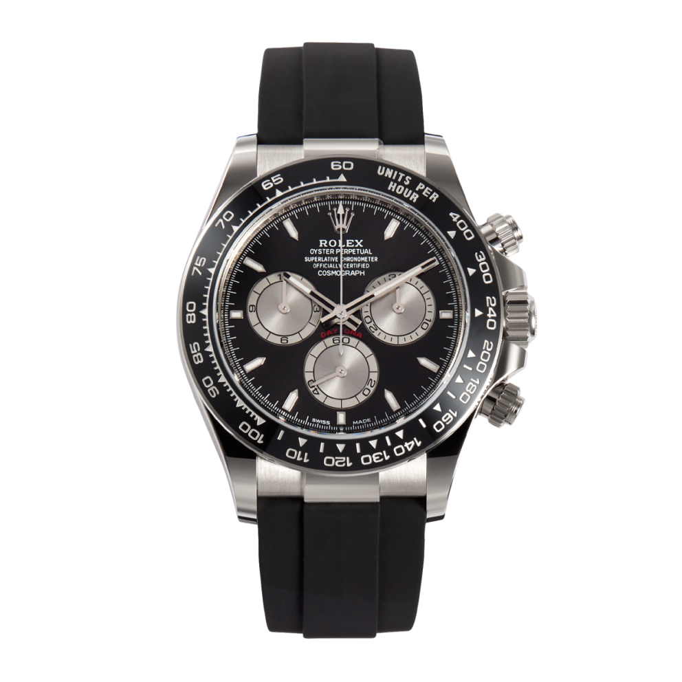 972fe2b3a22851359b80a2525561cf66.webp Daytona White Gold Oysterflex Black Dial 40mm - Image 1