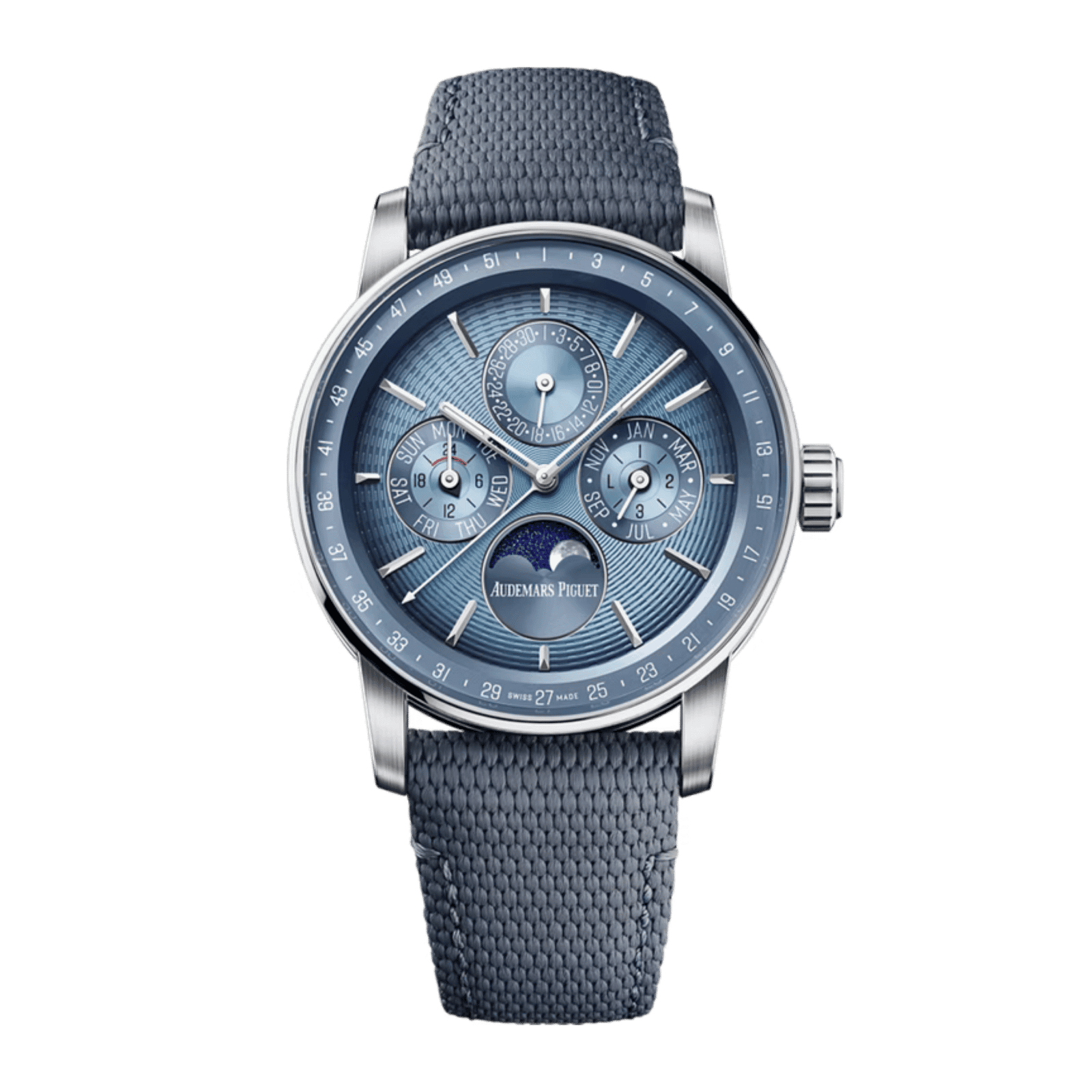 9ac2c8f76156cea6034e802167d753e3.png Code 11.59 Perpetual Calendar White Gold Ice Blue Dial 41mm - Image 1