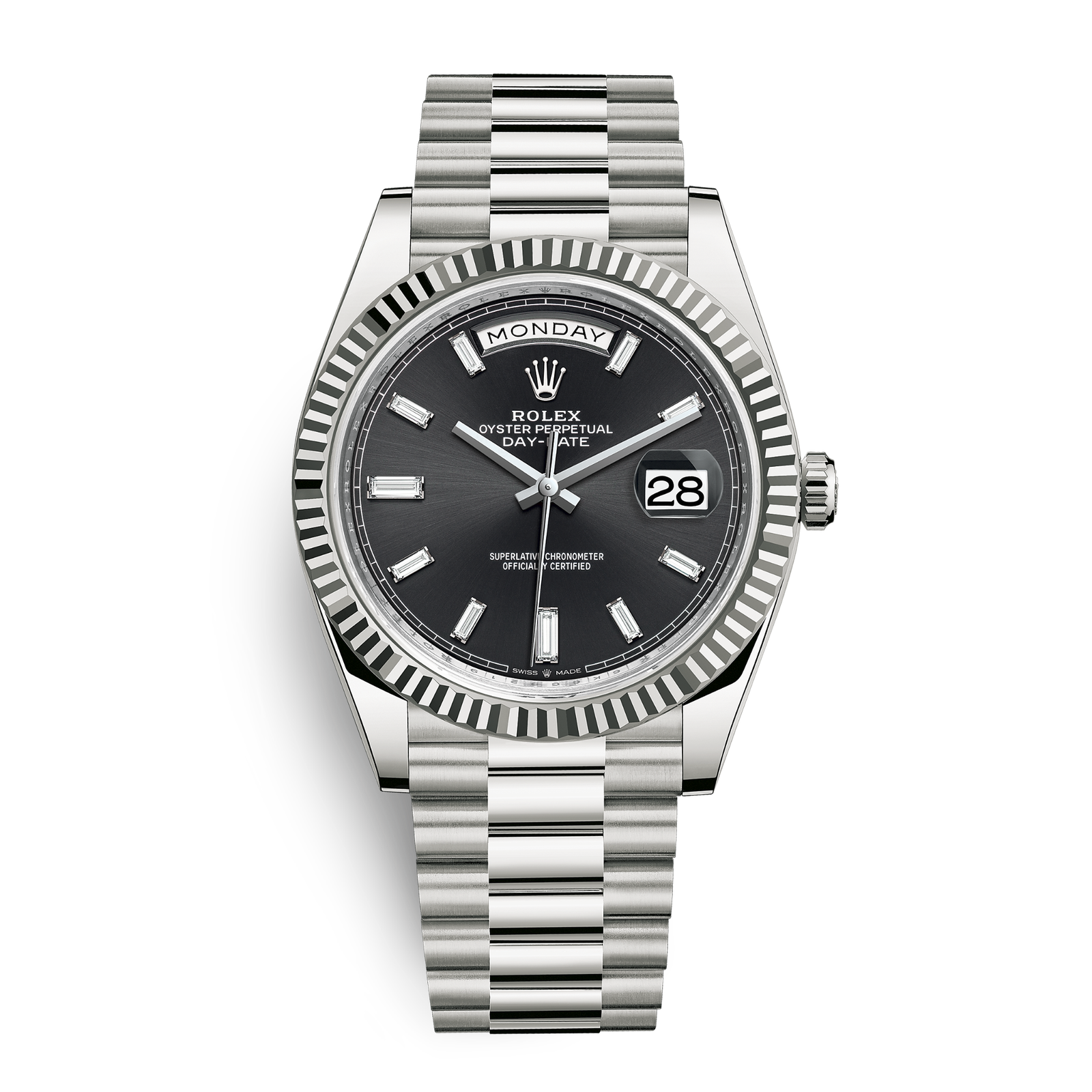 9b27c5ae0d3a1525ae04b0dfb9b262ae.png Day-Date White Gold Black Dial 40mm - Image 1