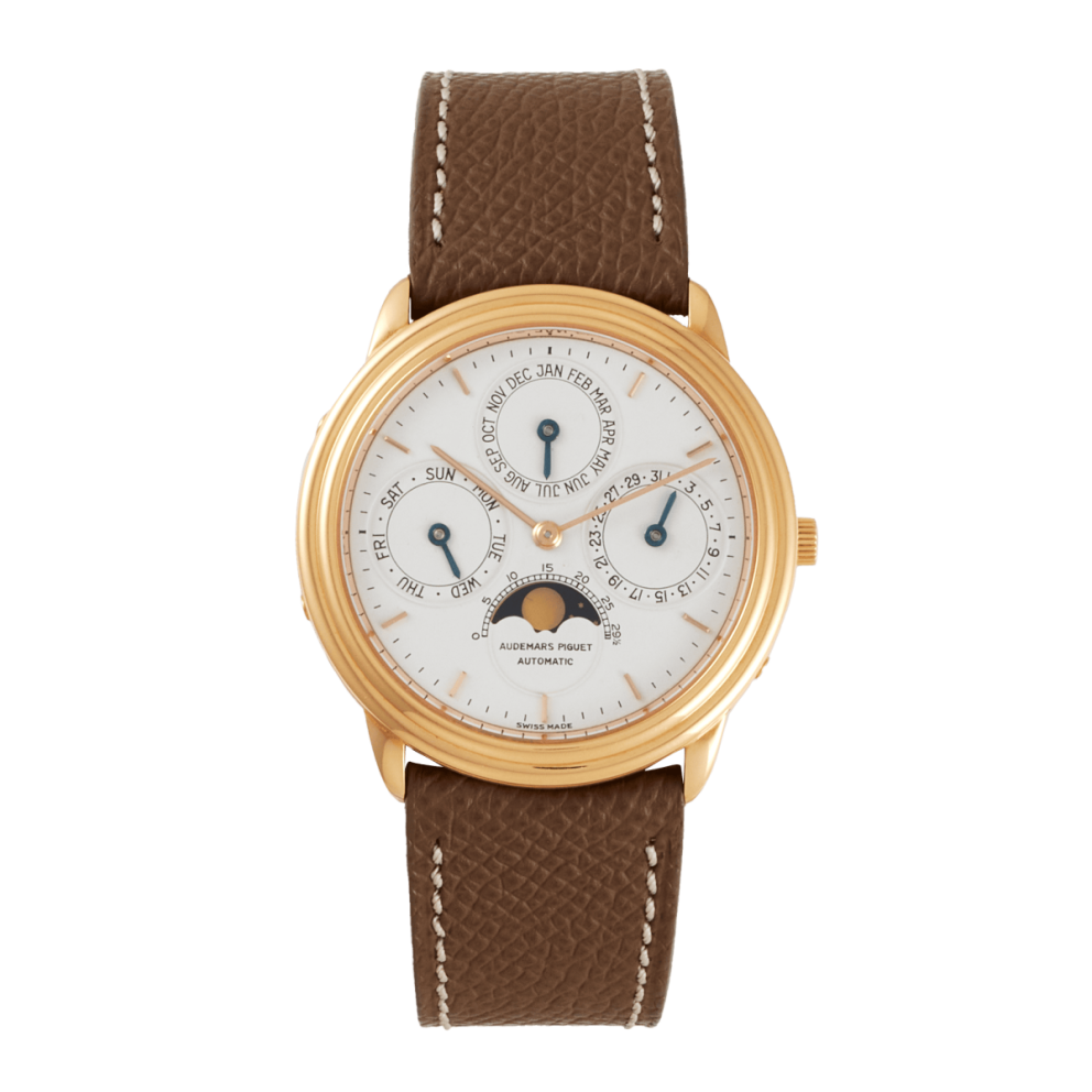 9c60a2222ad9964ac0420ff0e8ce15b8.webp Quantieme Perpetual Calendar Yellow Gold White Dial 36mm - Image 1