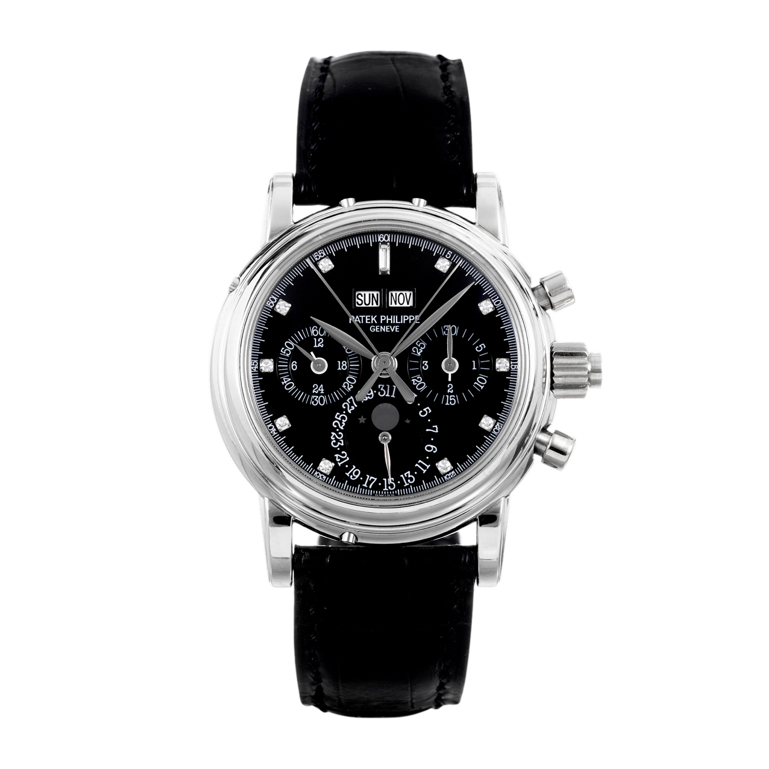 Grand Complications Perpetual Calendar Split Seconds Chronograph Alligator Black Dial 36mm - Image 1