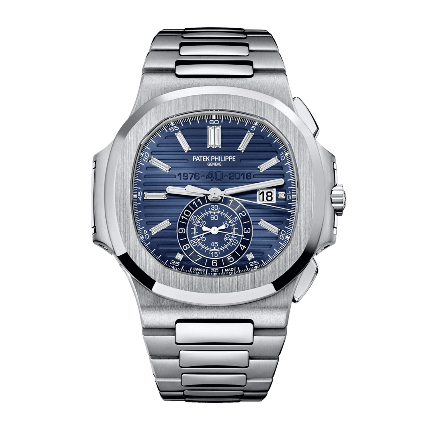W00939_66ccbfd43e.png Nautilus Chronograph White Gold "40th Anniversary" Single Sealed - Image 1