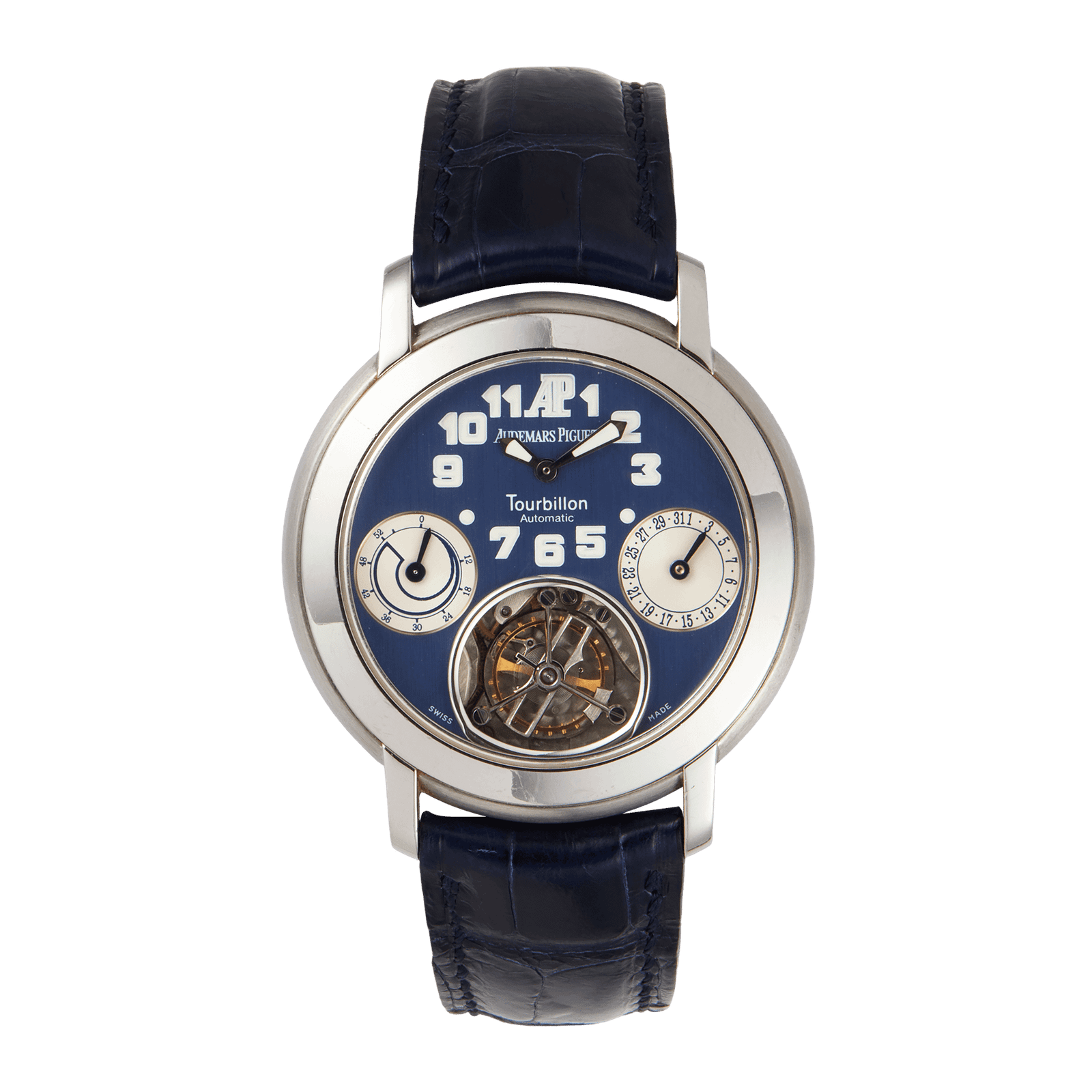 W00968_AP_0_01_fbd2e9aa06.png Jules Audemars Tourbillon 150th Anniversary Platinum Blue Dial 40mm - Image 1