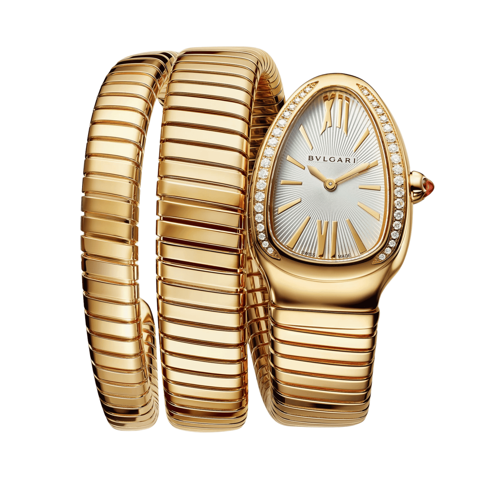 a3586570dd55051273de7dca304d9abe.png Serpenti Tubogas Yellow Gold Diamond Silver Dial 35mm - Image 1
