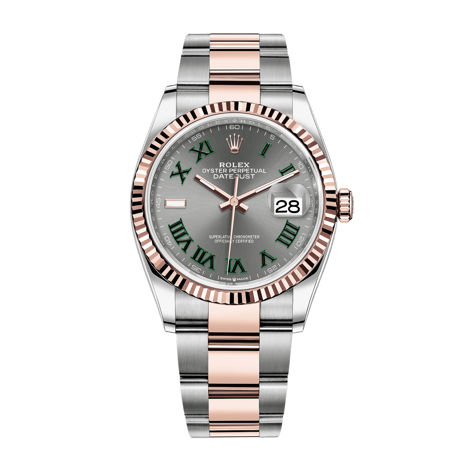 a731627b5073a8aab22263172cd6fa68.png Datejust "Wimbledon" Rose Gold & Steel Grey Dial 36mm - Image 1