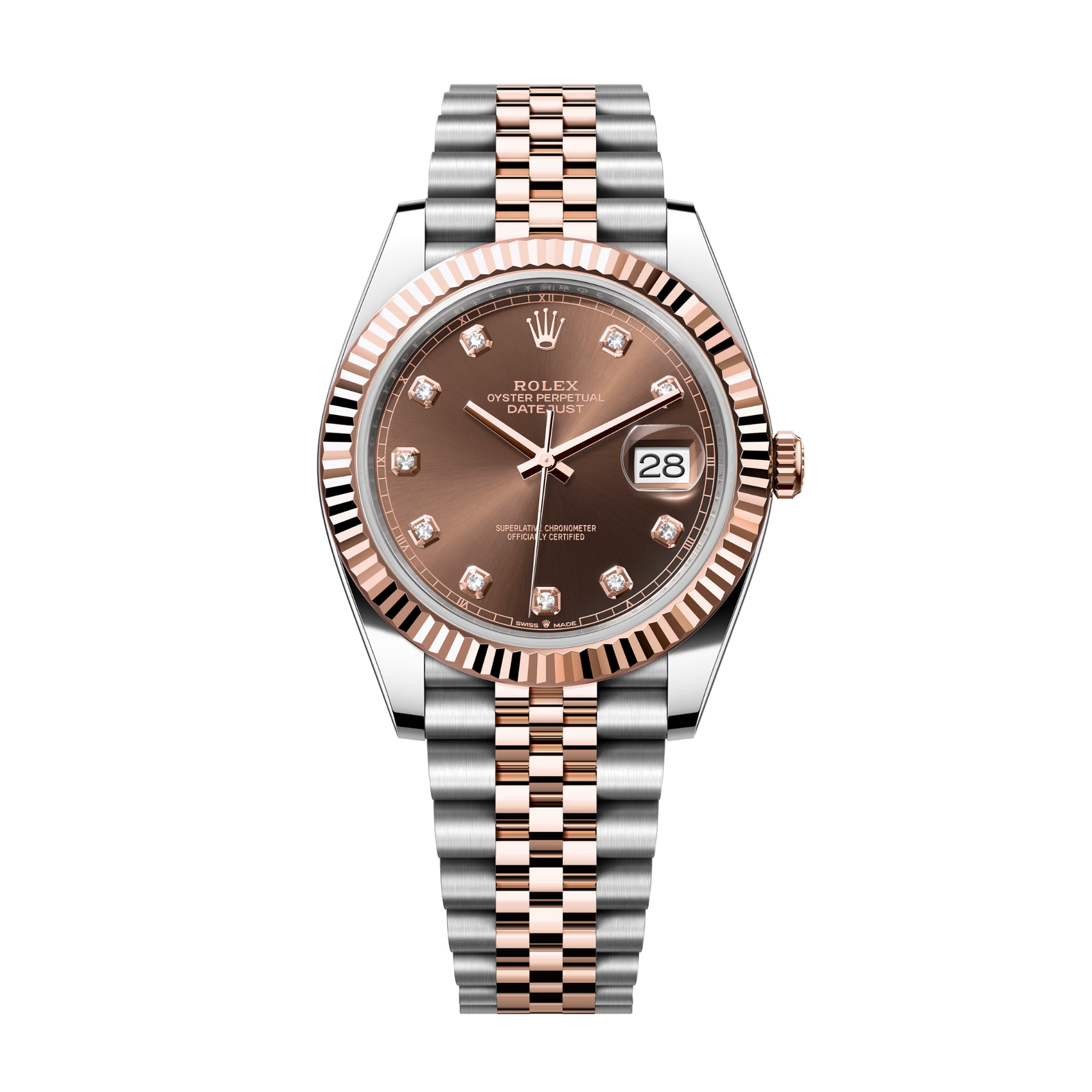 a7abdebb6e183d2129af8922903fc108.png Datejust Rose Gold & Steel Jubilee Brown Dial 41mm - Image 1