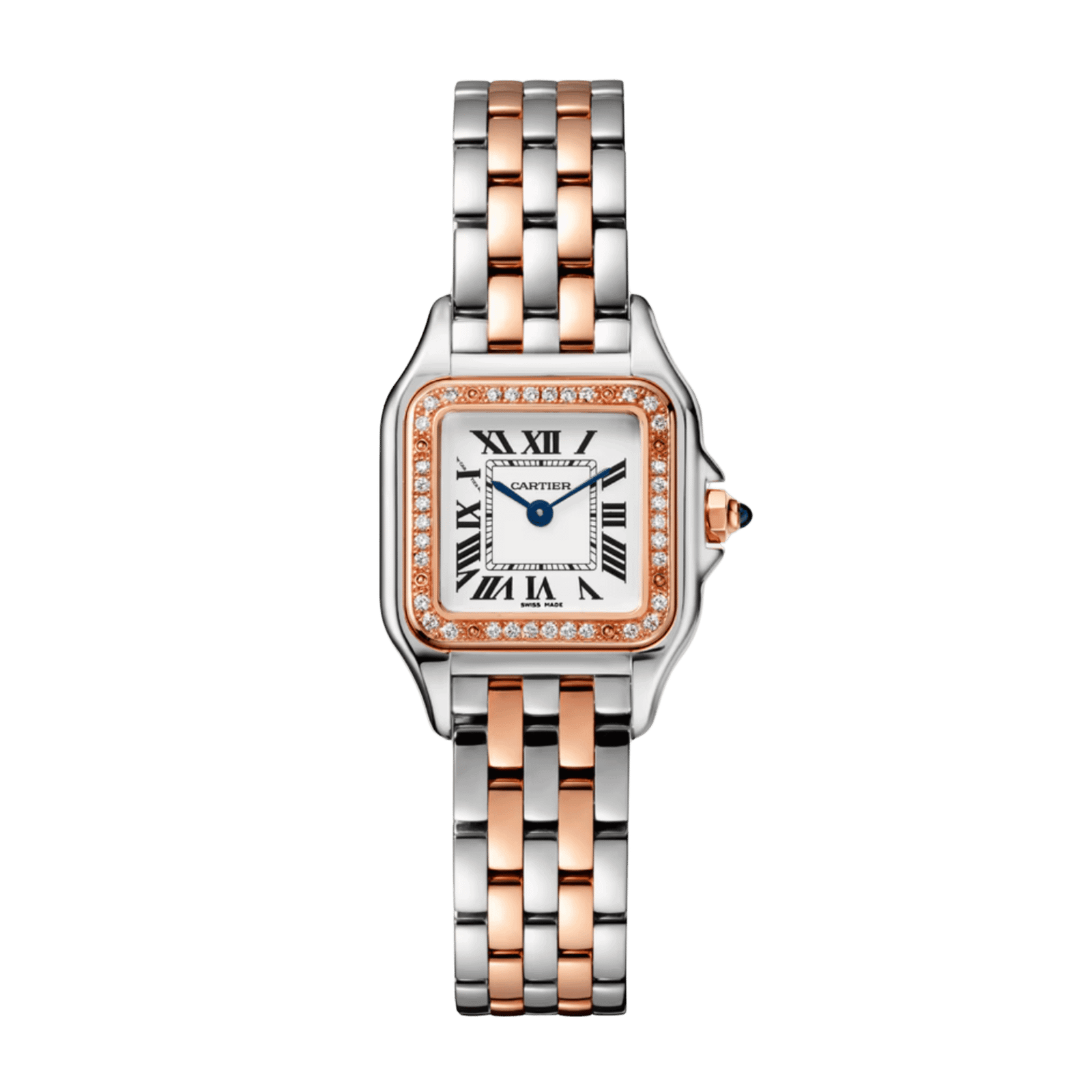 a998c9a26b403ee707d546cf46127d41.png Panthere de Cartier Rose Gold & Steel Diamond Silver Dial 22mm - Image 1