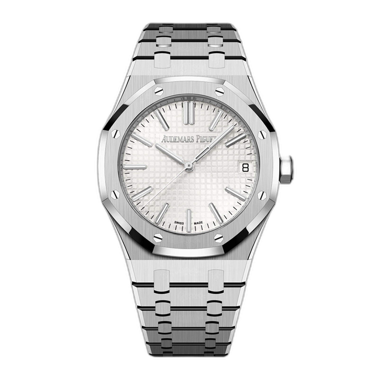 ac583b5083f53769ff5d57a0a9517429.png Royal Oak Selfwinding "50th Anniversary" Steel Silver Dial 41mm - Image 1