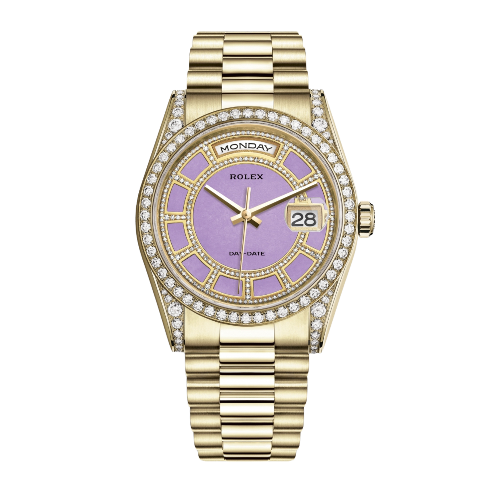 ad3f5d78223d5efa2aac4ac3ff8a61cb.png Day-Date 36 Yellow Gold Diamond Pink Dial 36mm - Image 1