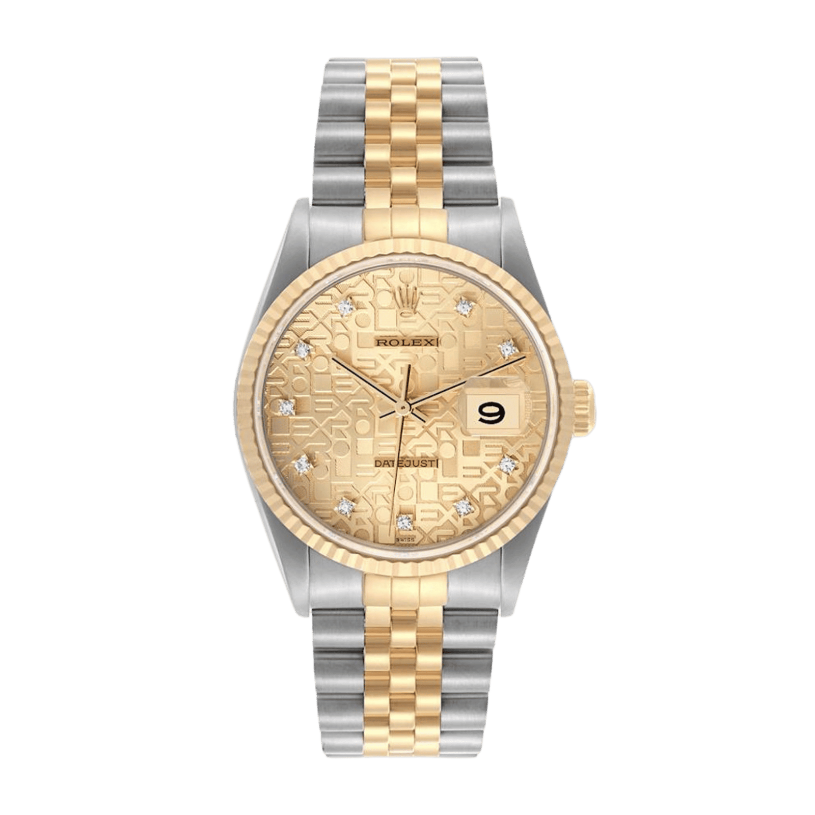 ae451f6516e85885350754feb43b4c86.png Vintage Datejust Yellow Gold & Steel Jubilee Champagne Computer Dial 36mm - Image 1