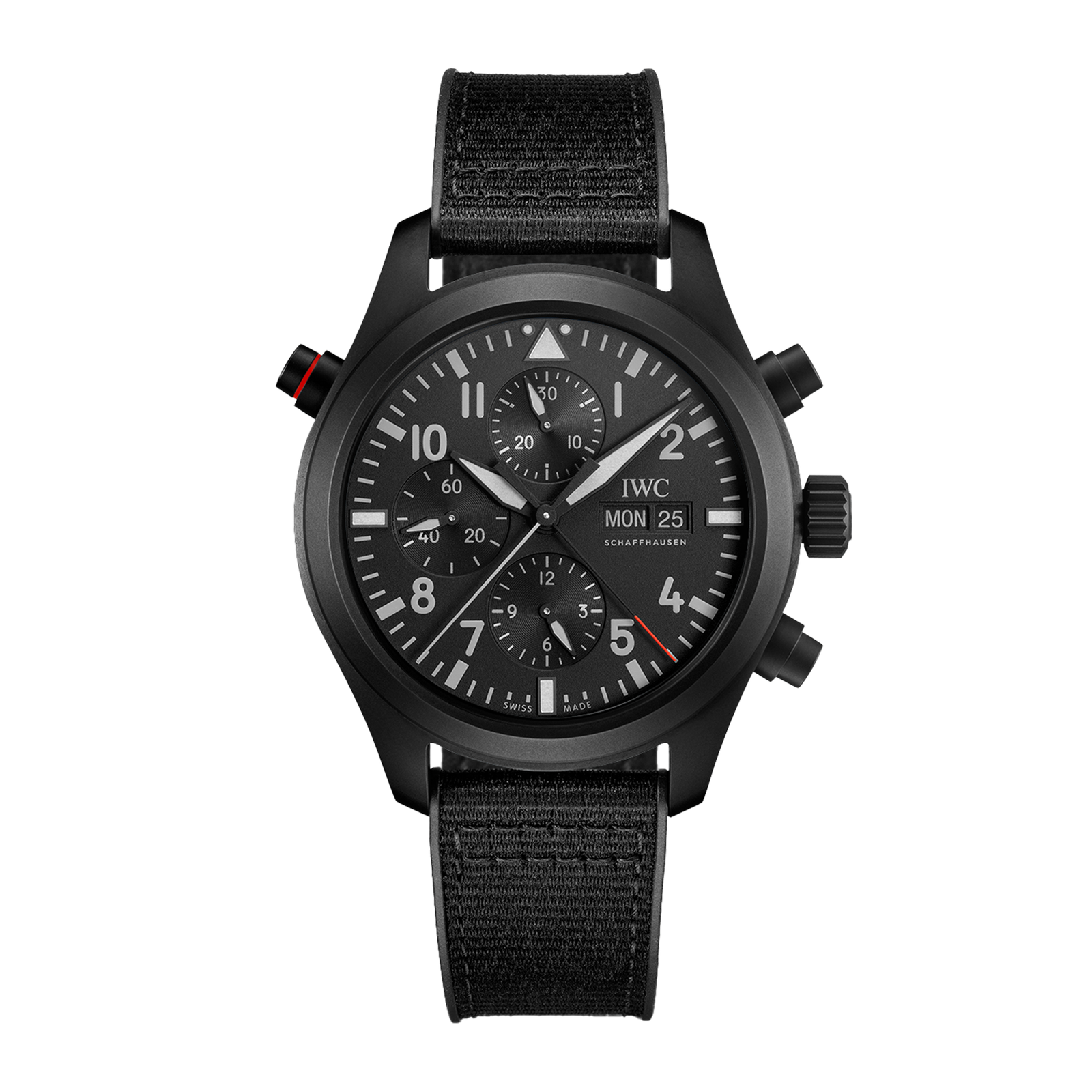 aebf6646f2f977129fe54630582ed2d6.png Pilot's Watch Double Chronograph Top Gun Ceratanium Black Dial 44mm - Image 1