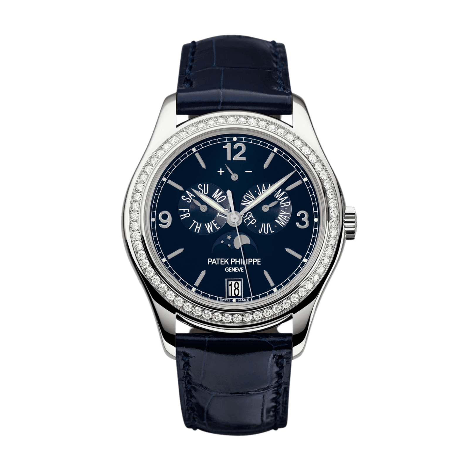 afe788f951cc924ef1a6541edaf8f87f.png Complications Annual Calendar White Gold Diamond Blue Dial 39mm - Image 1