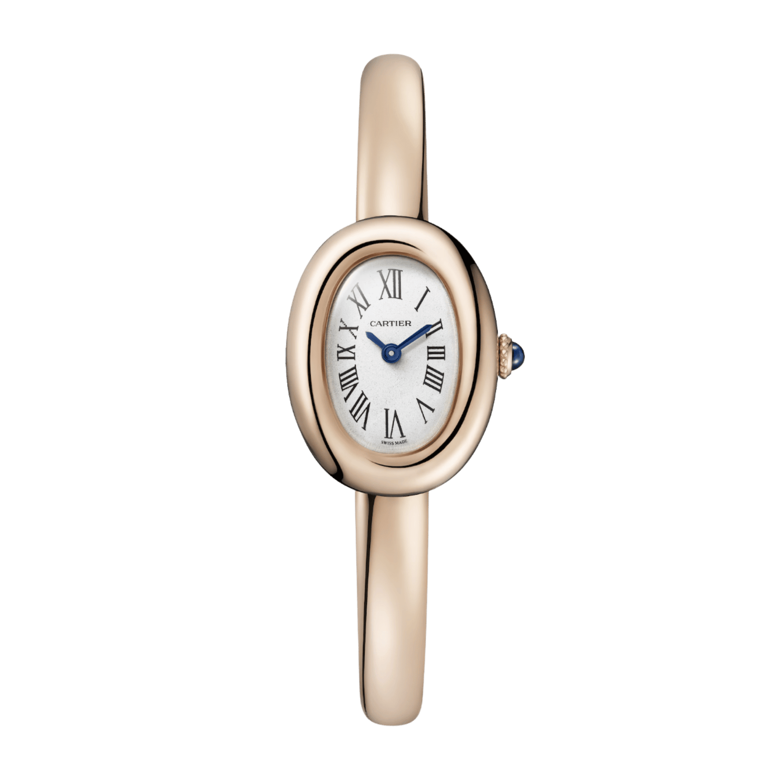 b042fab30f05dbcd93beb1ebaa6146bd.png Baignoire de Cartier Size 17 Rose Gold Silver Dial 24mm - Image 1