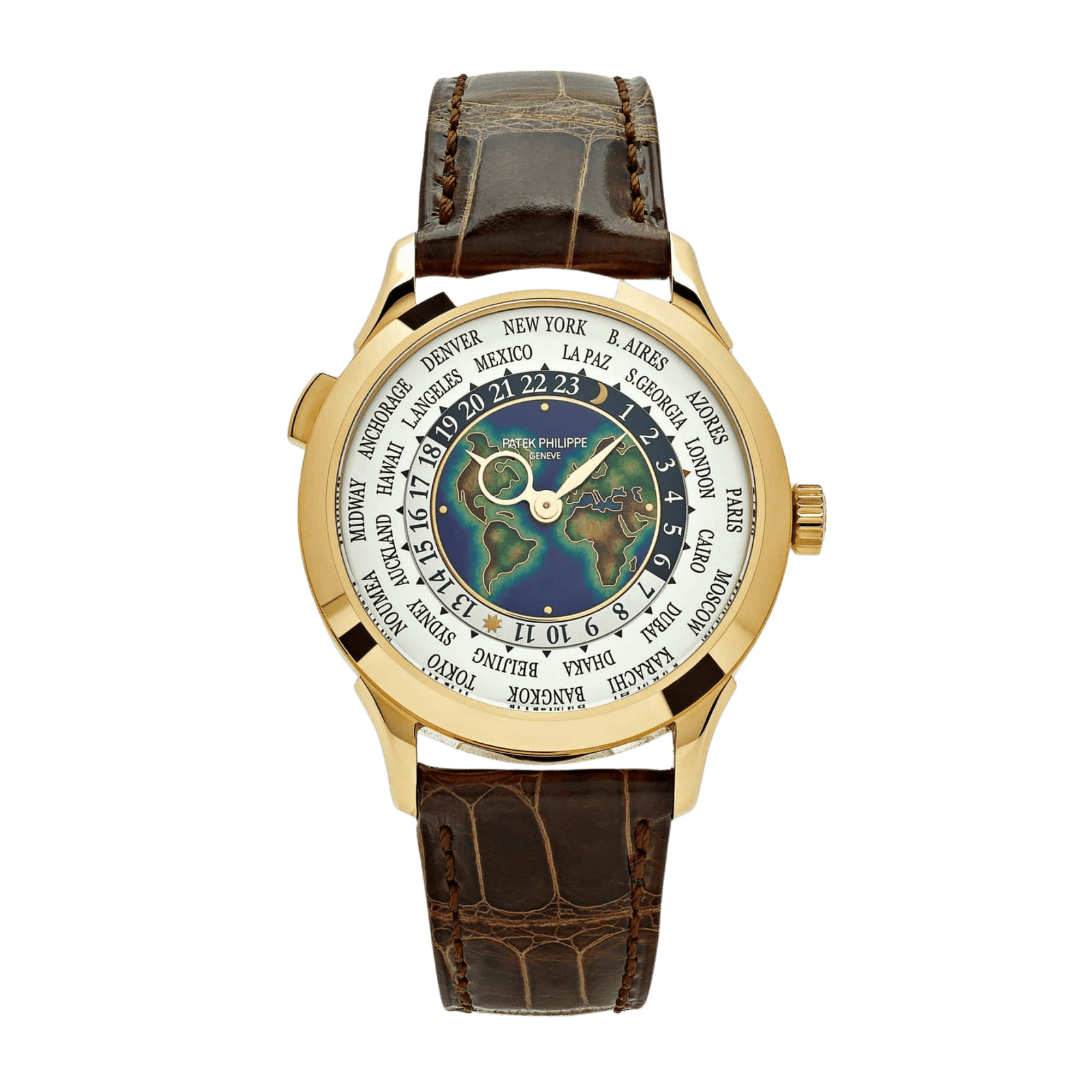 b0d69f54d98fe7b54b9ad695f9ee401f.png World Time Yellow Cloisonné Enamel Dial 38mm - Image 1
