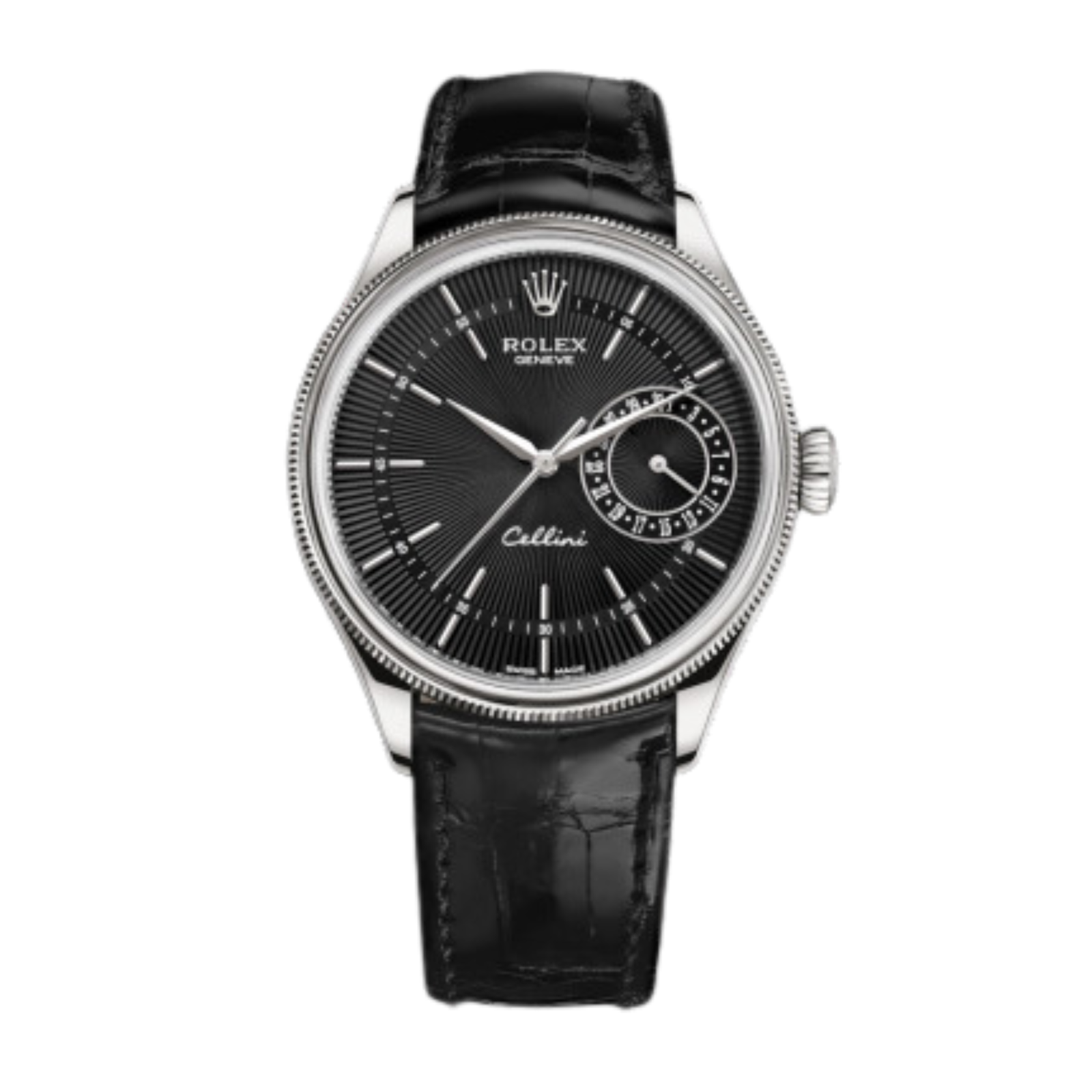 b1c685b07bdc8ad54a55e4e6fb1cd828.png Cellini Date White Gold Black Dial 39mm - Image 1