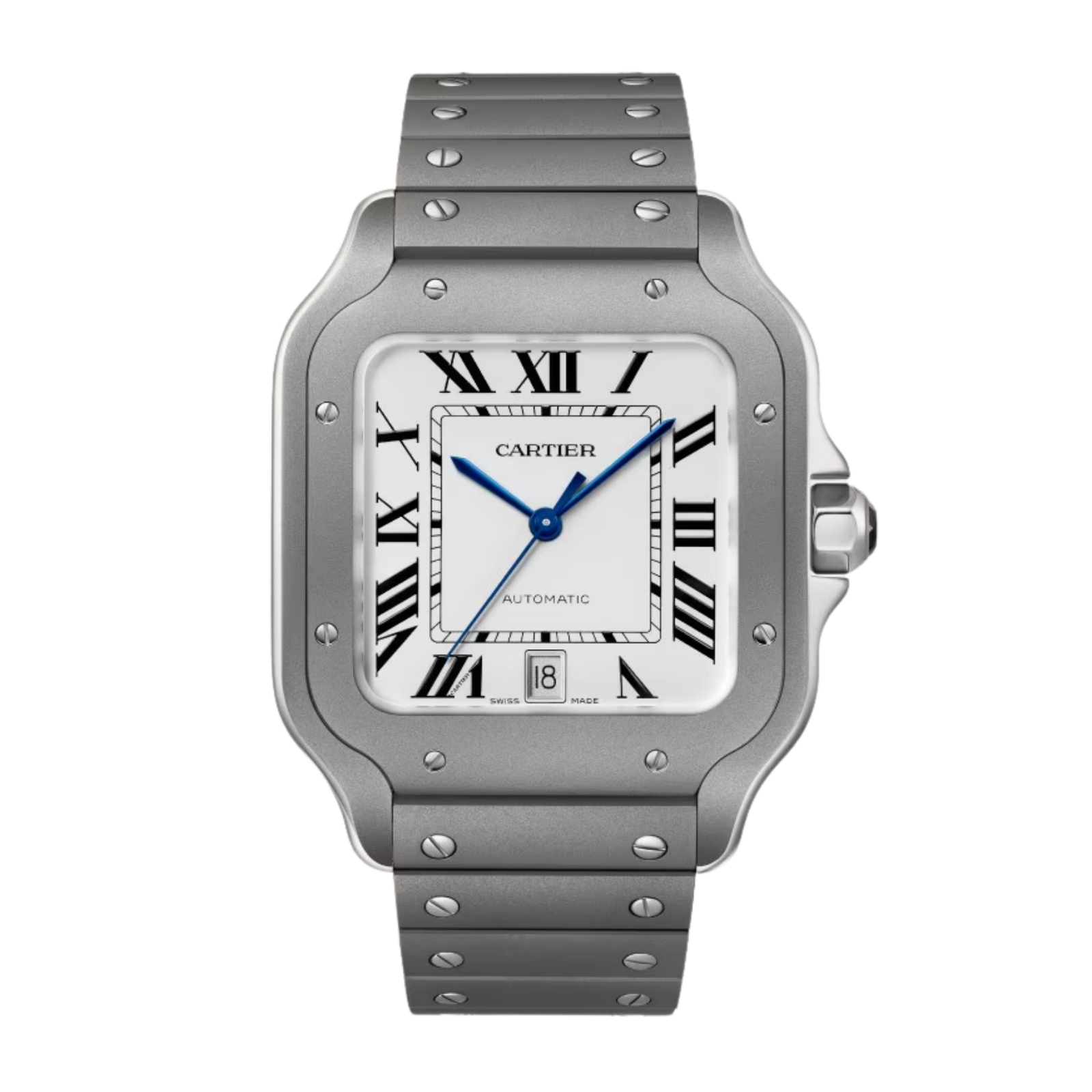 b1dc1cfb597f17f91acc4e675b46ebb5.png Santos de Cartier Titanium White Dial 39mm - Image 1