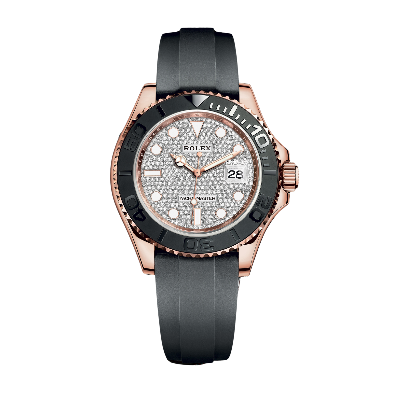 b230a96230b300c000ca2c18a673019b.png Yacht-Master Rose Gold Oysterflex Pave Dial 40mm - Image 1