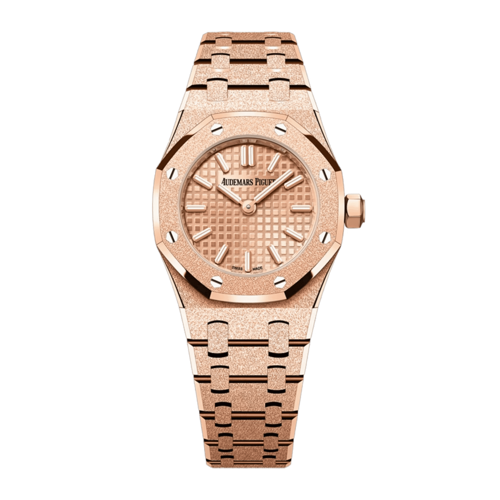 b29d50b0de1506b23cef08390ac760c1.png Royal Oak Mini Frosted Rose Gold Pink Dial 23mm - Image 1