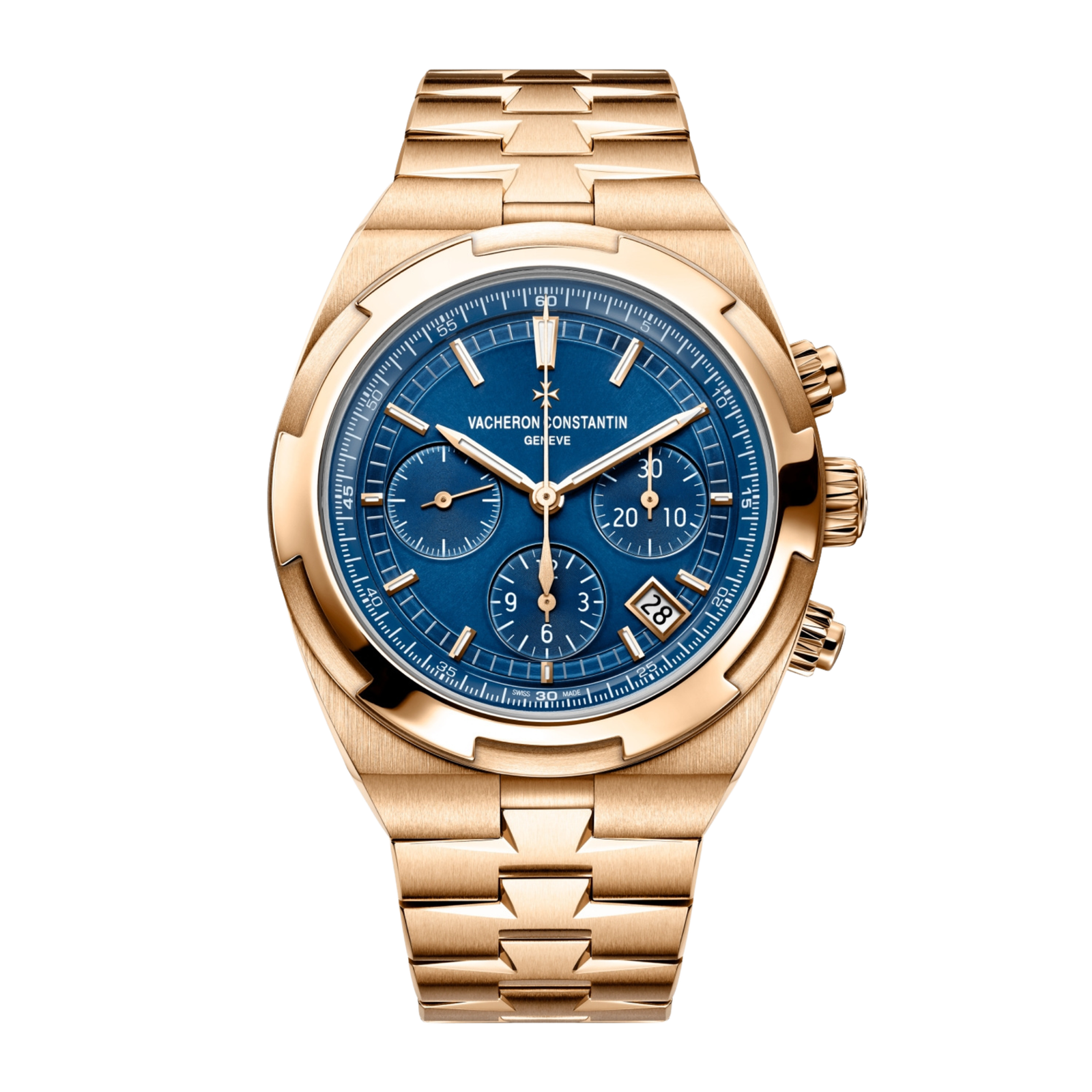 b47a77517b1f77508a7813578d30fe3c.png Overseas Chronograph Rose Gold Blue Dial 43mm - Image 1