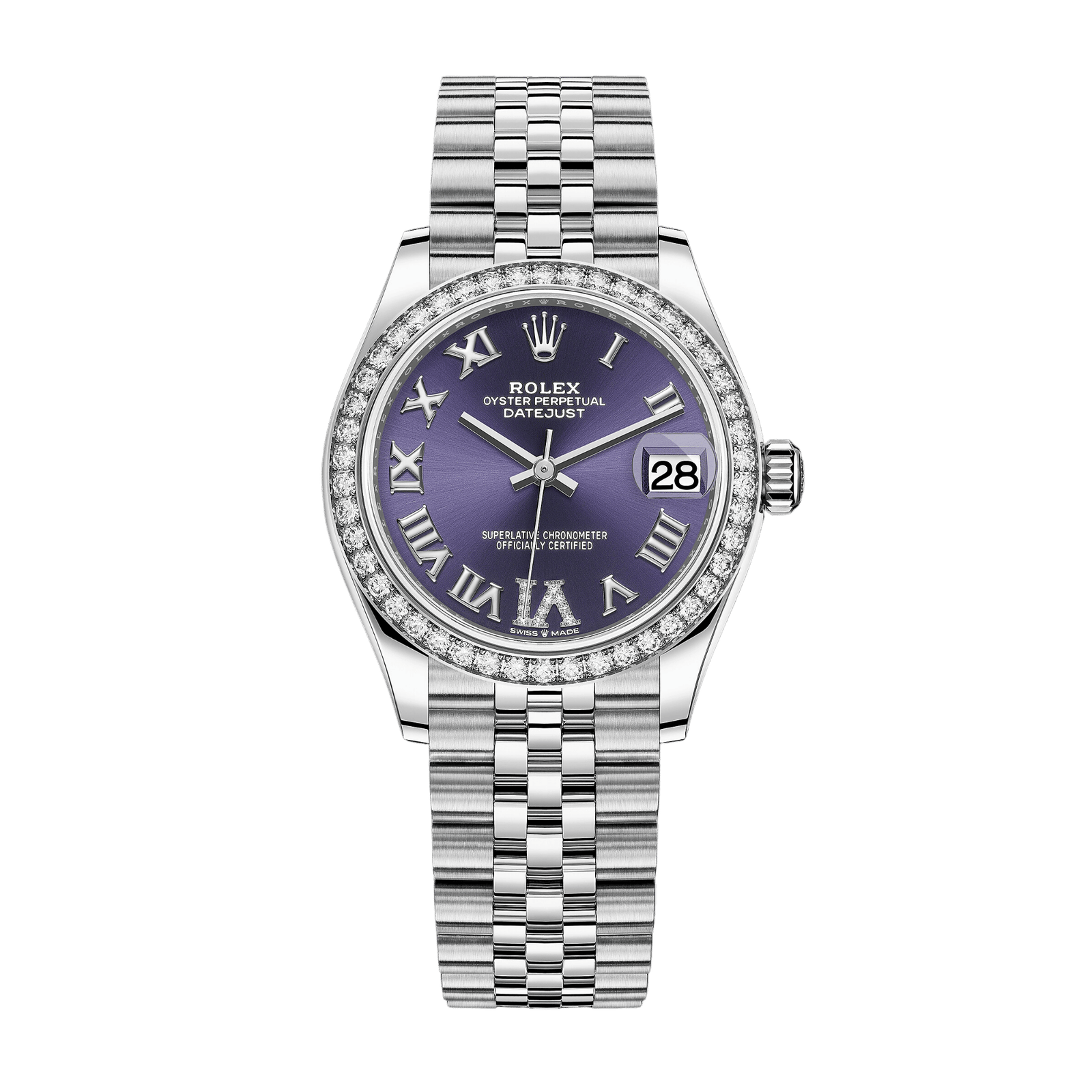 b485b122a9ea936246904b2adf075f3a.png Datejust Steel Diamond Purple Dial 31mm - Image 1