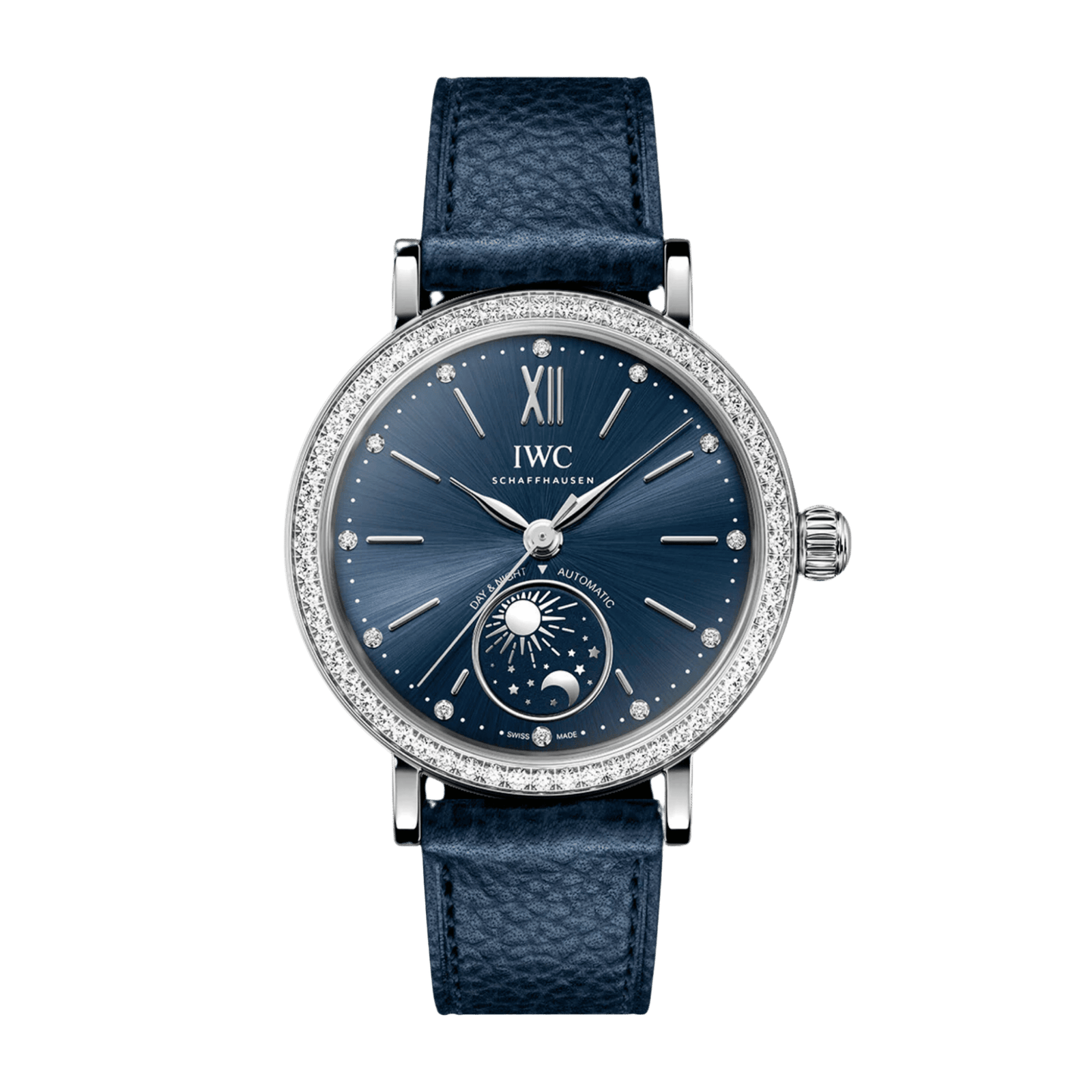 b63aa3913ed5df745660bb0b0bc81328.png Portofino Day & Night Steel Diamond Blue Dial 34mm - Image 1