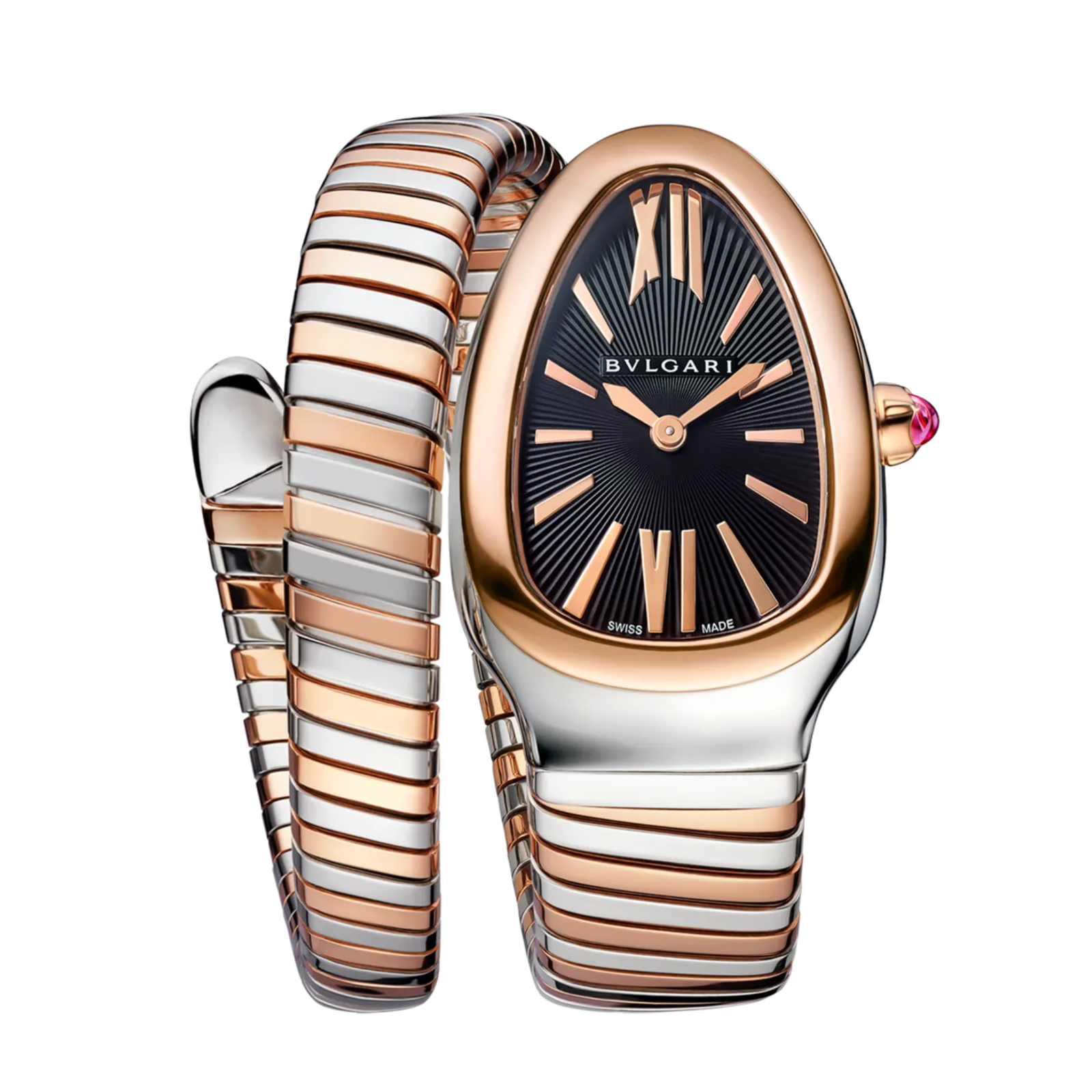 b77df963546185cb36349c0f6b3f2141.png Serpenti Tubogas Rose Gold & Steel Black Dial 35mm - Image 1