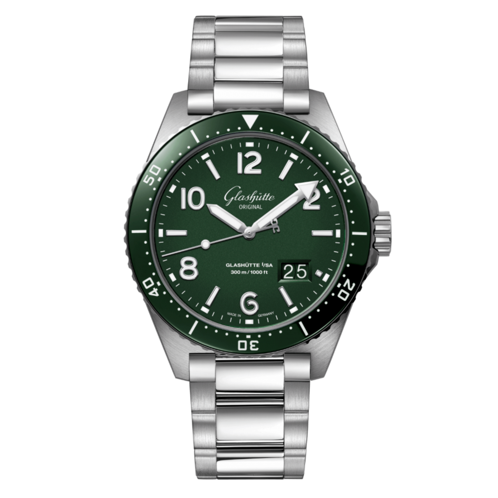 b7f676a53f3aea72c7289596c8799766.png SeaQ Date Steel Green Dial 43mm - Image 1