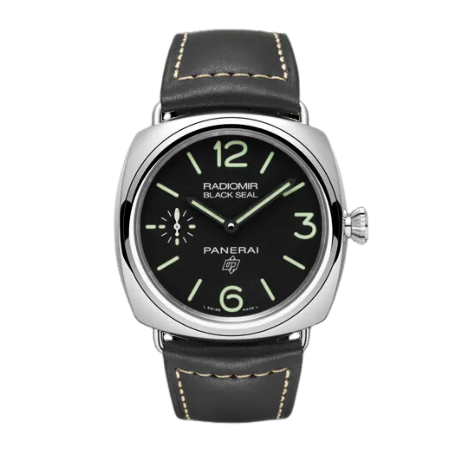 bb29f2c3b604101a831200b7695c9904.png Radiomir Black Seal Logo Steel Black Dial 45mm - Image 1