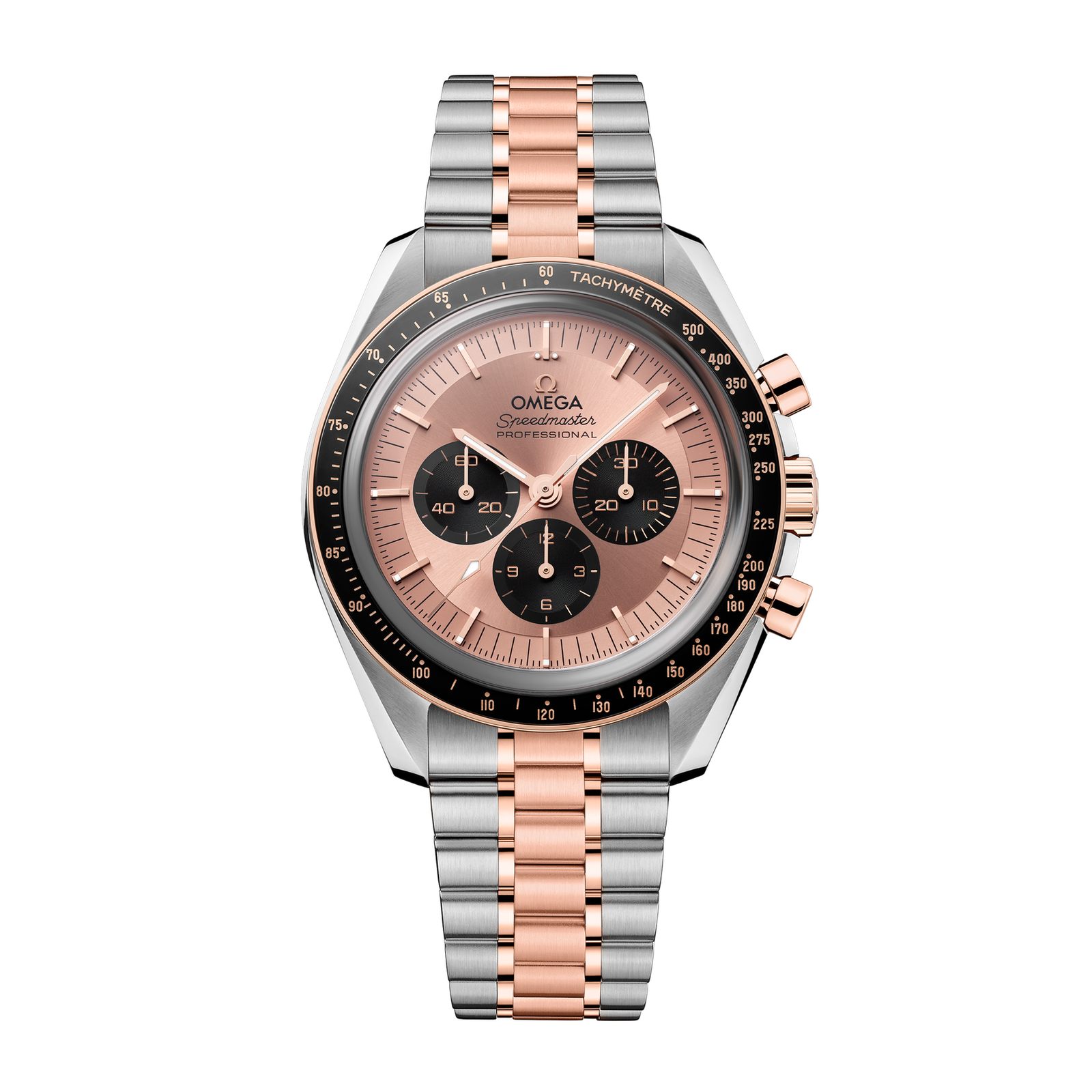 bc53a2e7fe62670f9ea9621d0f4c8cf9.png Speedmaster Professional Moonwatch Rose Gold & Steel Pink Dial 42mm - Image 1