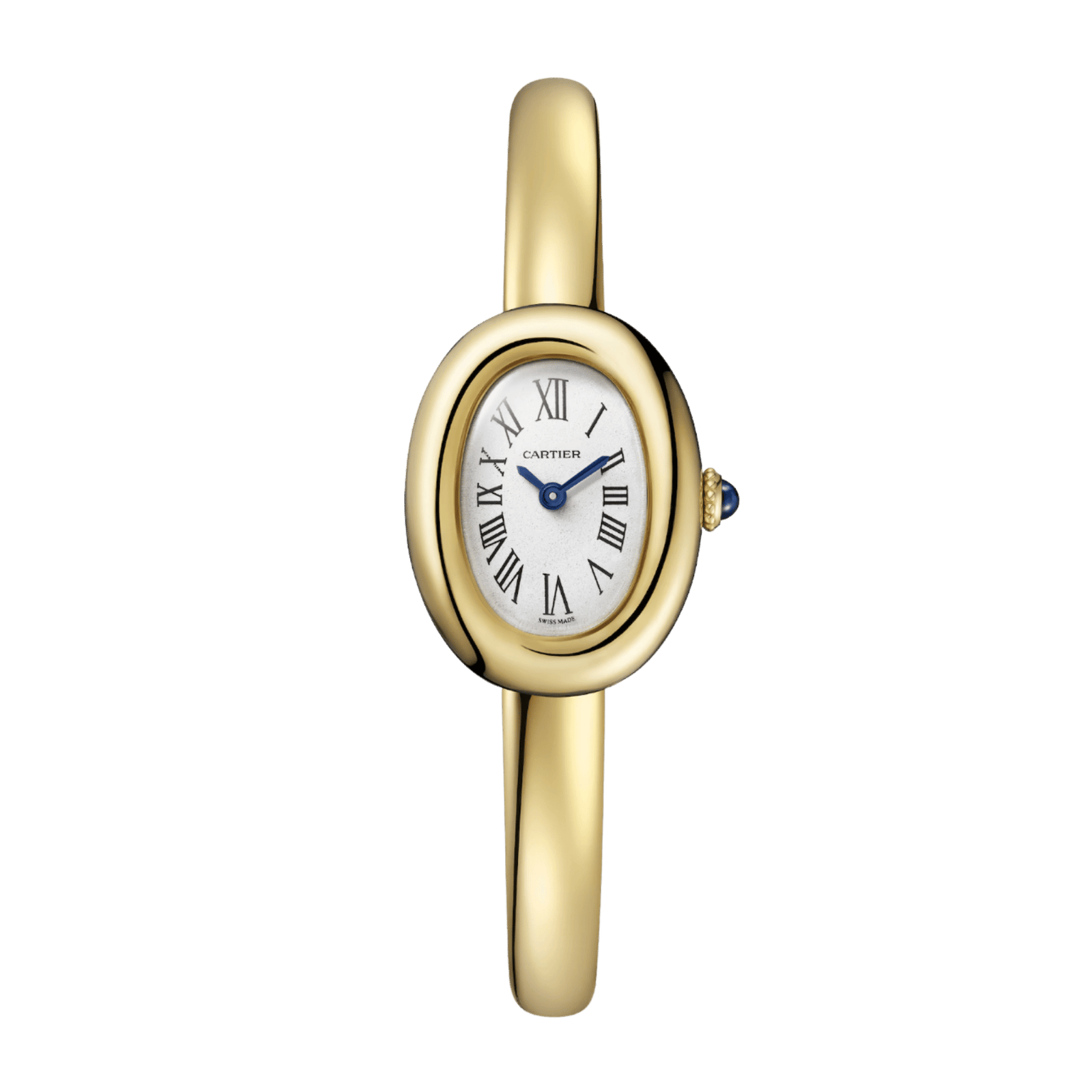 bc77947119e06bd971480e623a447b63.png Baignoire de Cartier Size 16 Yellow Gold Silver Dial 24mm - Image 1