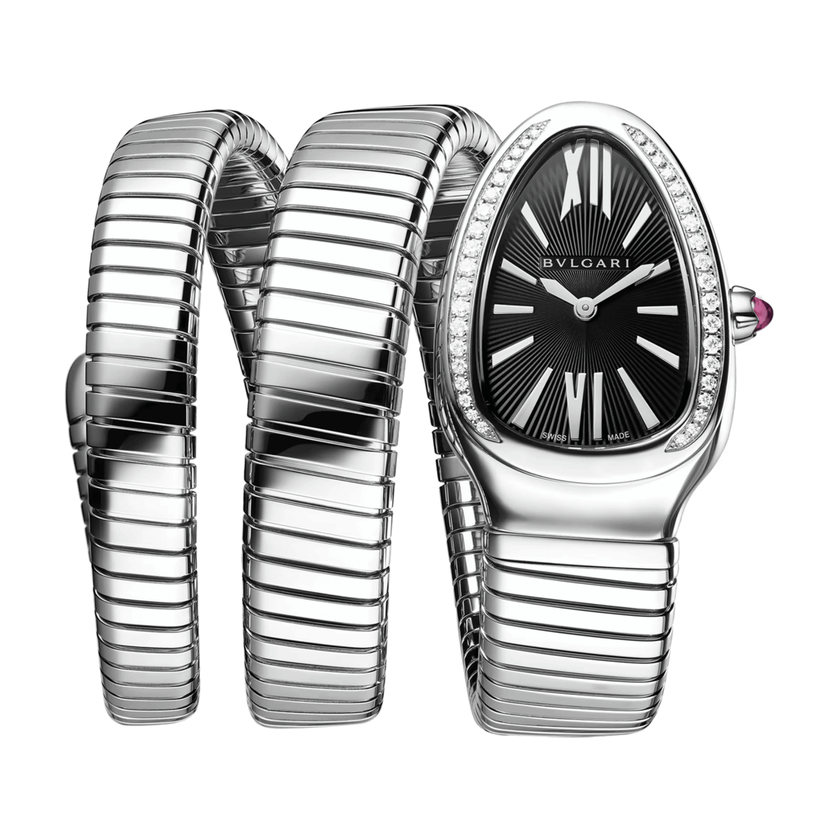 bd21ae2b573b2e3e03f5a60c563ad830.png Serpenti Tubogas Steel Diamond Black Dial 35mm - Image 1
