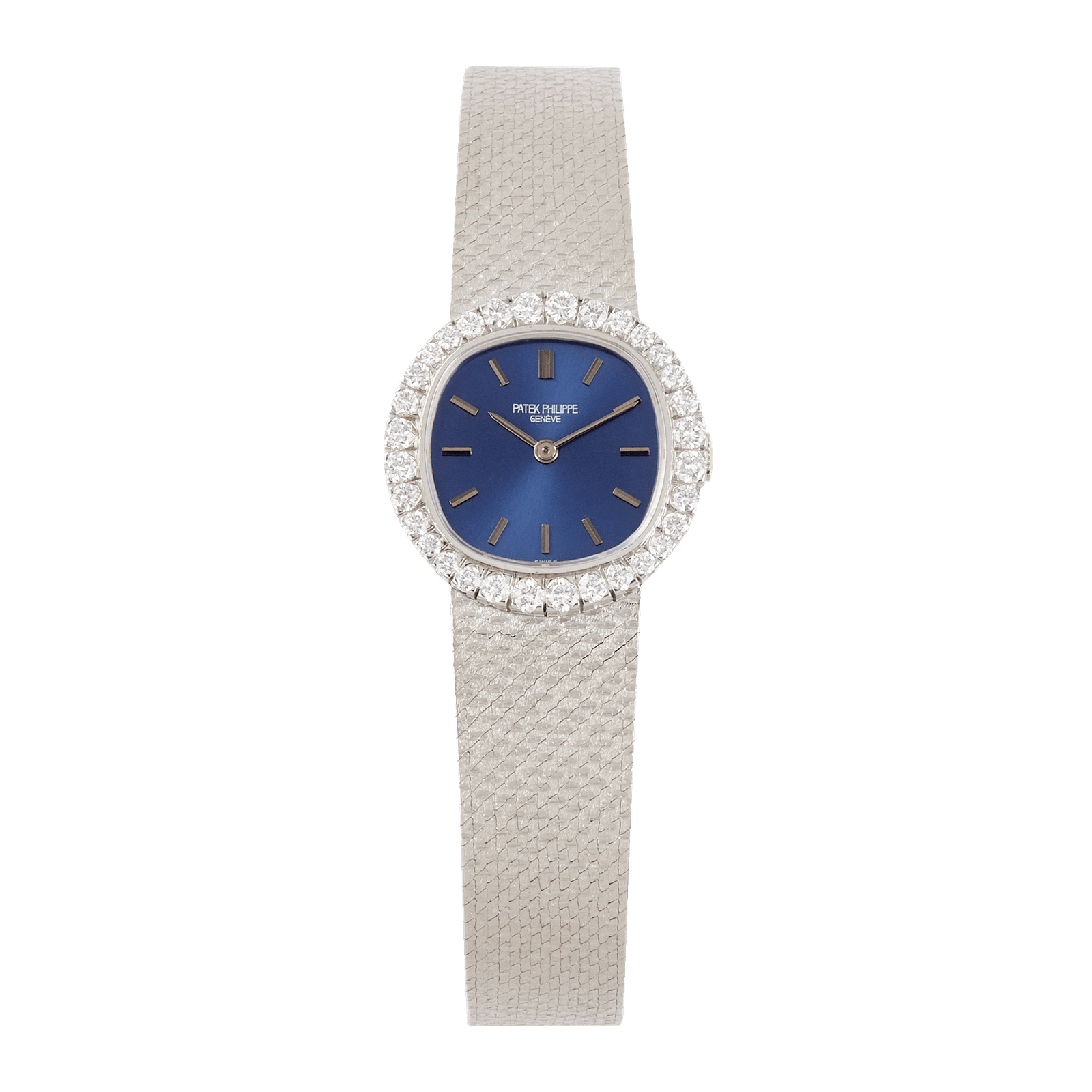 be1749e911c2f166efaa795ad00cd23b.png Vintage Lady Bracelet White Gold Diamond Blue Dial 31mm - Image 1