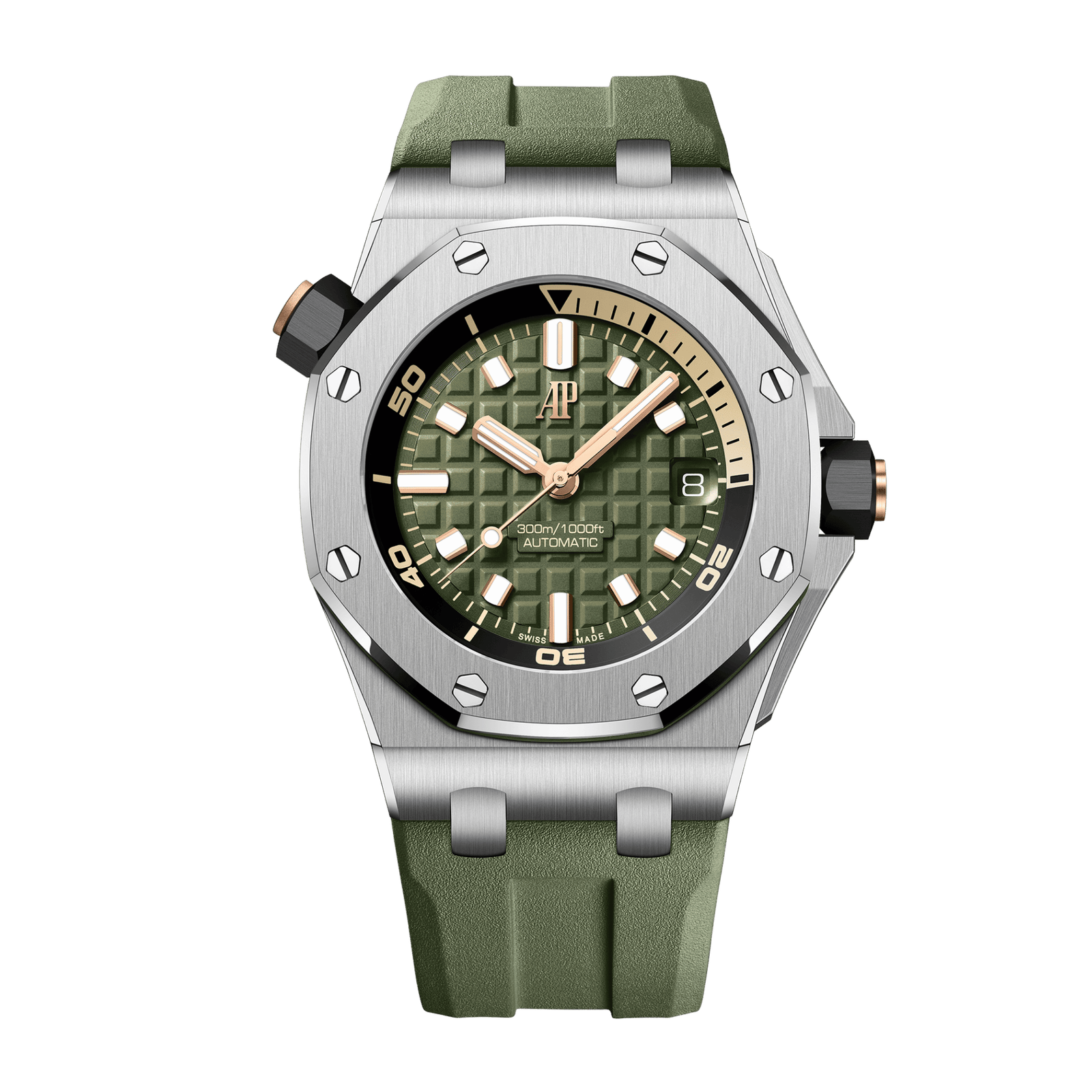 bee14d7480896bb3f5f086c9b6f36c0a.png Royal Oak Offshore Diver Steel Green Dial 42mm - Image 1