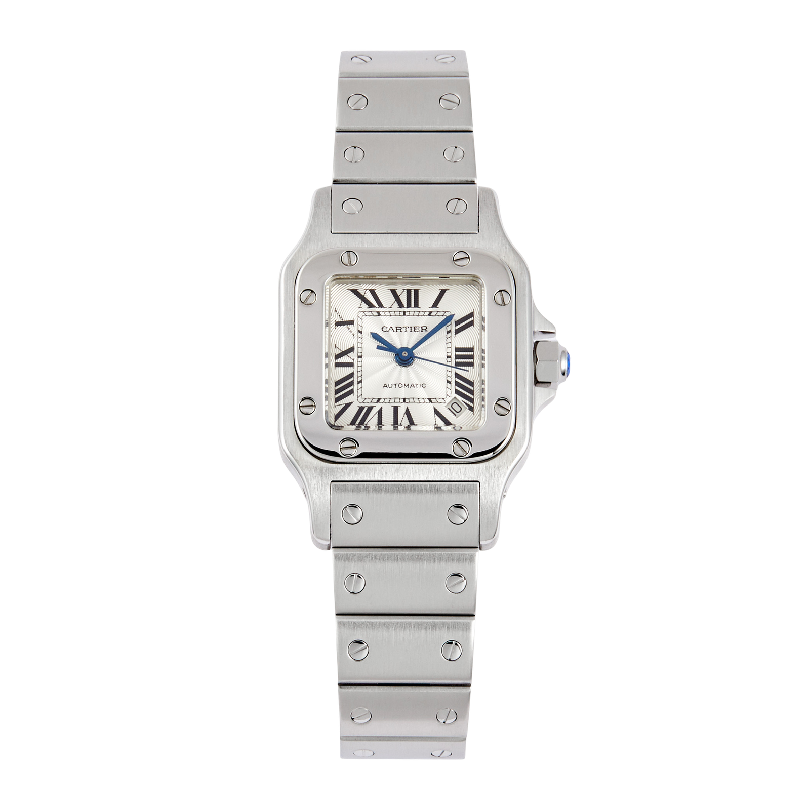 c1b91b0ea80d3adec26cc797d51eaf54.png Santos Galbee Steel Silver Dial 24mm - Image 1