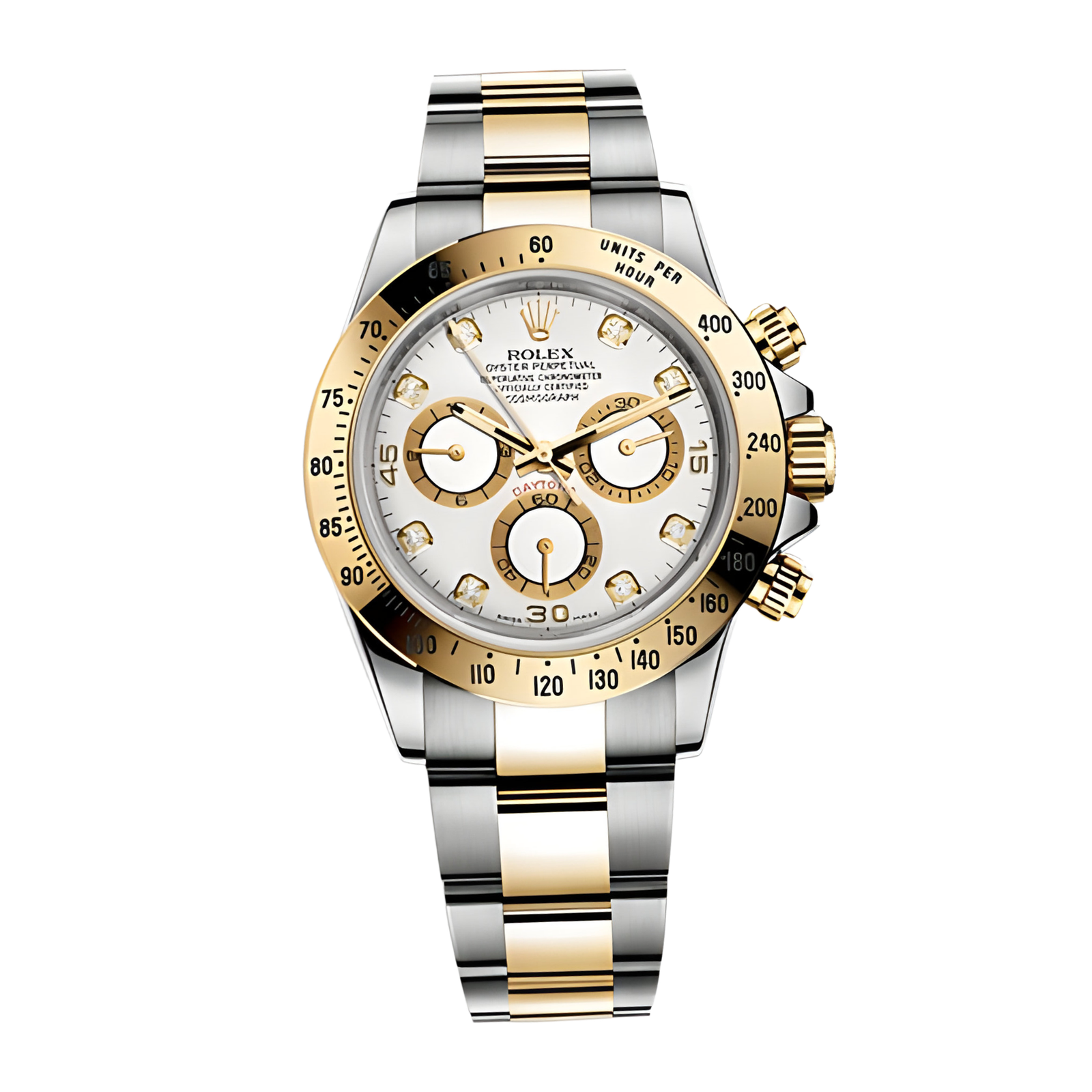 c48c9eb7b75e1bcd928ae8f0ea5d21b2.png Daytona Yellow Gold & Steel White Dial 40mm - Image 1