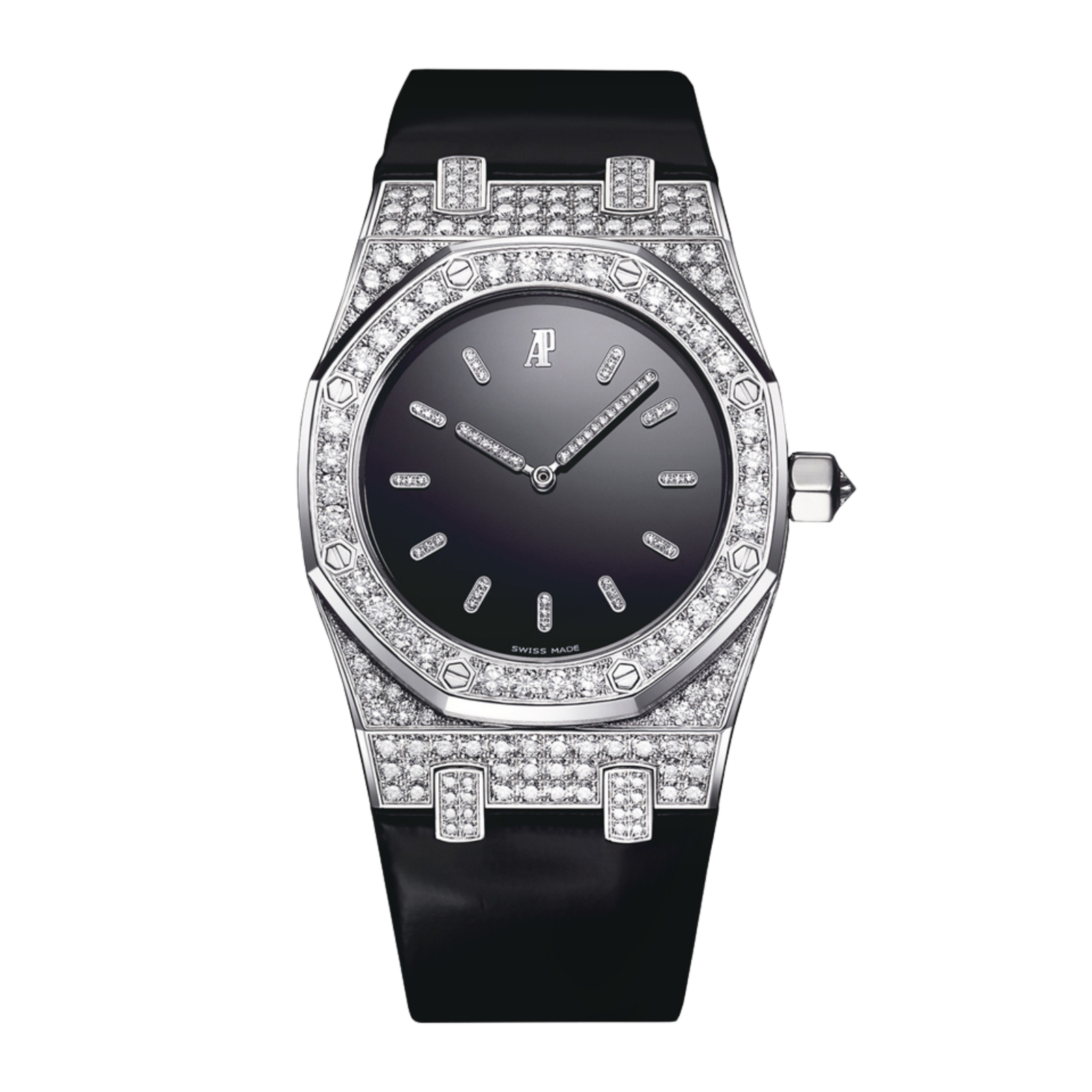 c4f085667692c5938e26e4461285076e.png Royal Oak White Gold Diamond Black Dial 33mm - Image 1