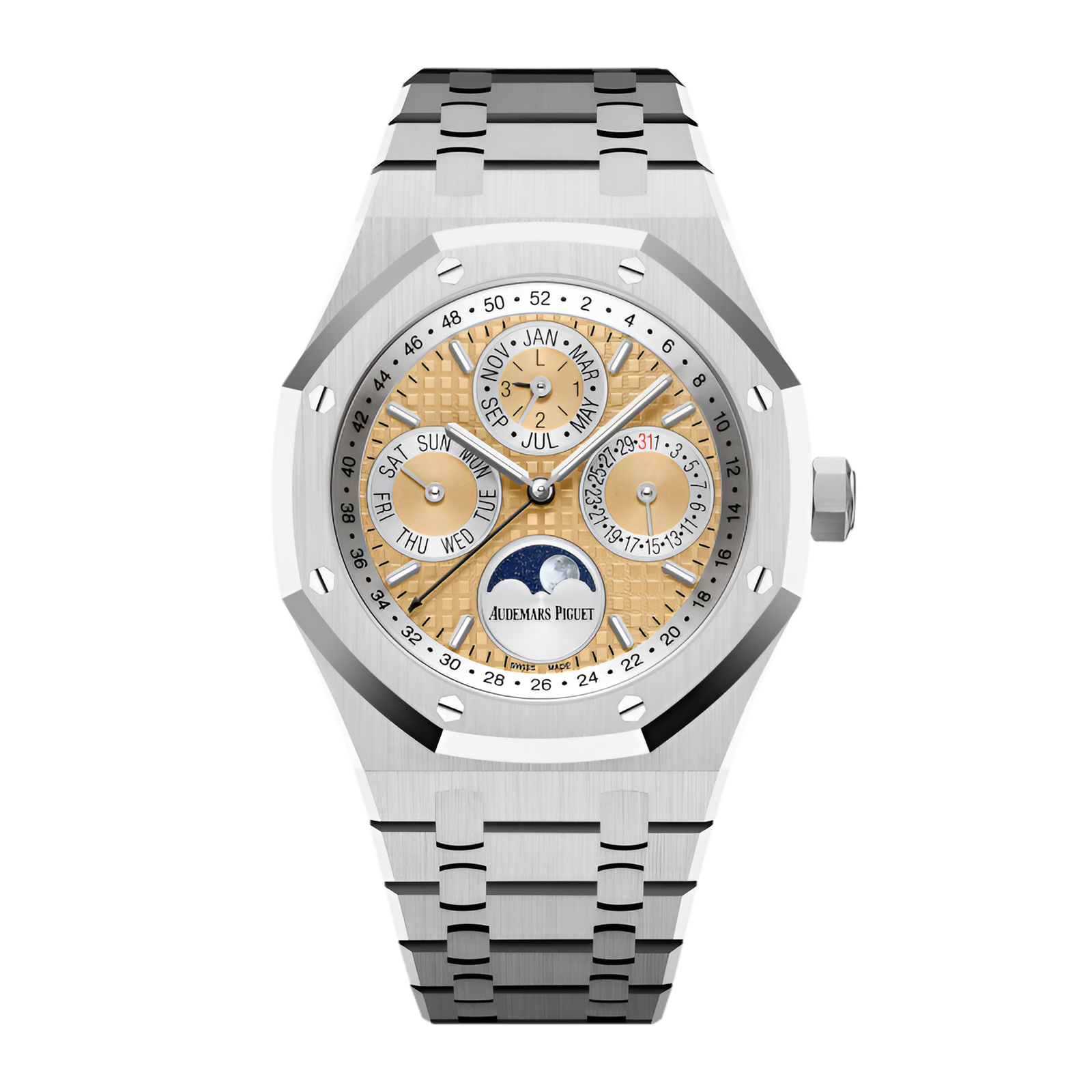 c561a380dd06ecd0bf8e5db42f2b8fb0.png Royal Oak Perpetual Calendar Platinum Salmon Dial 41mm Limited to 20 Pcs - Image 1
