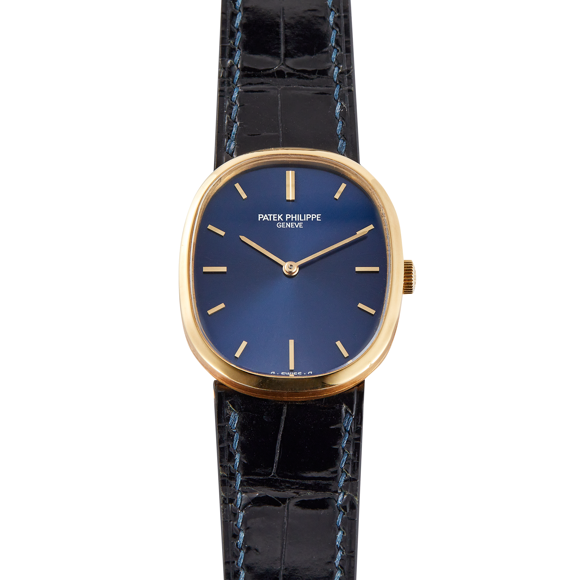 c5697beb652b1a4a6682ded7c4b5f21c.webp Vintage Ellipse Yellow Gold Blue Dial 27mm - Image 1