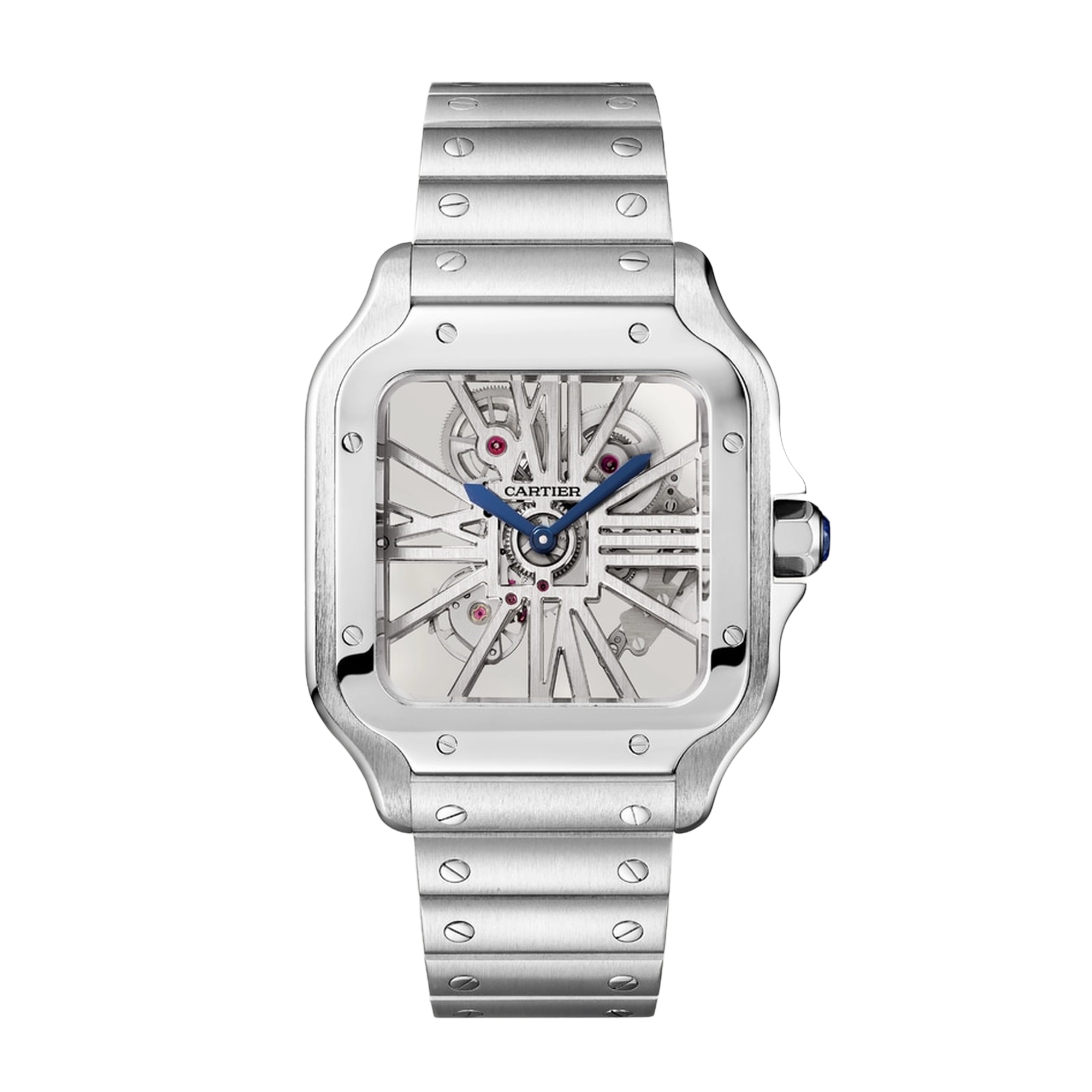 c6d02ed35bb0766de7d0cb7106418e7b.webp Santos de Cartier Steel Skeleton Dial 39mm - Image 1